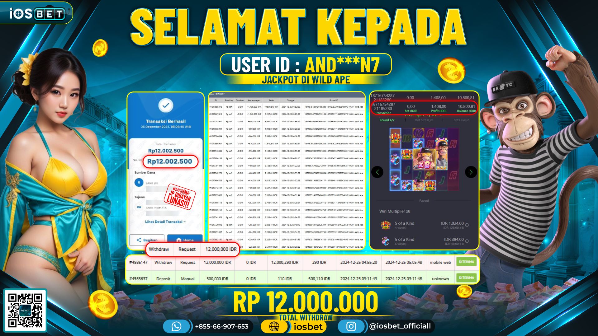 Bukti Pembayaran LUNAS SLOT GAME GACOR  Rp.12.000.000
