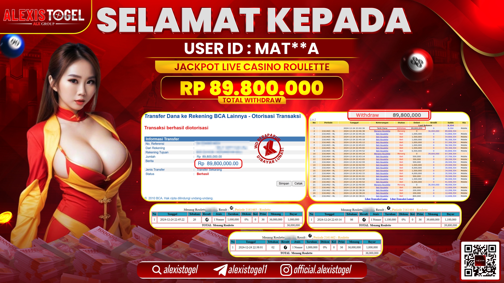 ALEXISTOGEL di LIVE CASINO ROULETTE RP.89.800.000 LUNAS