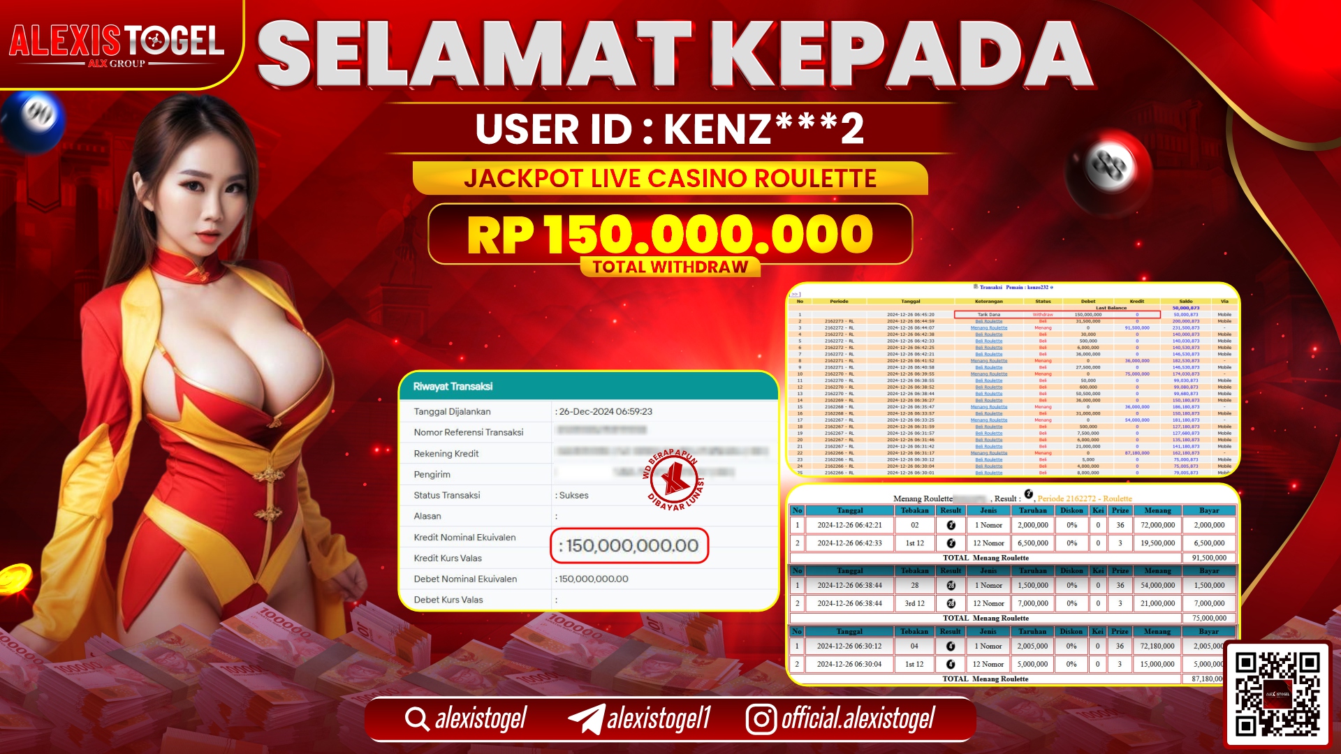 ALEXISTOGEL di LIVE CASINO ROULETTE RP.150.000.000 LUNAS