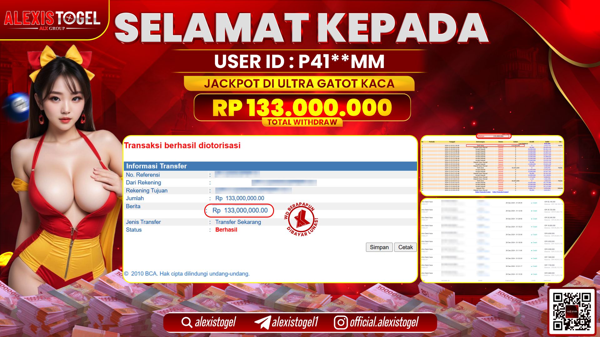 ALEXISTOGEL di SLOT ULTRA GATOT KACA RP.133.000.000 LUNAS