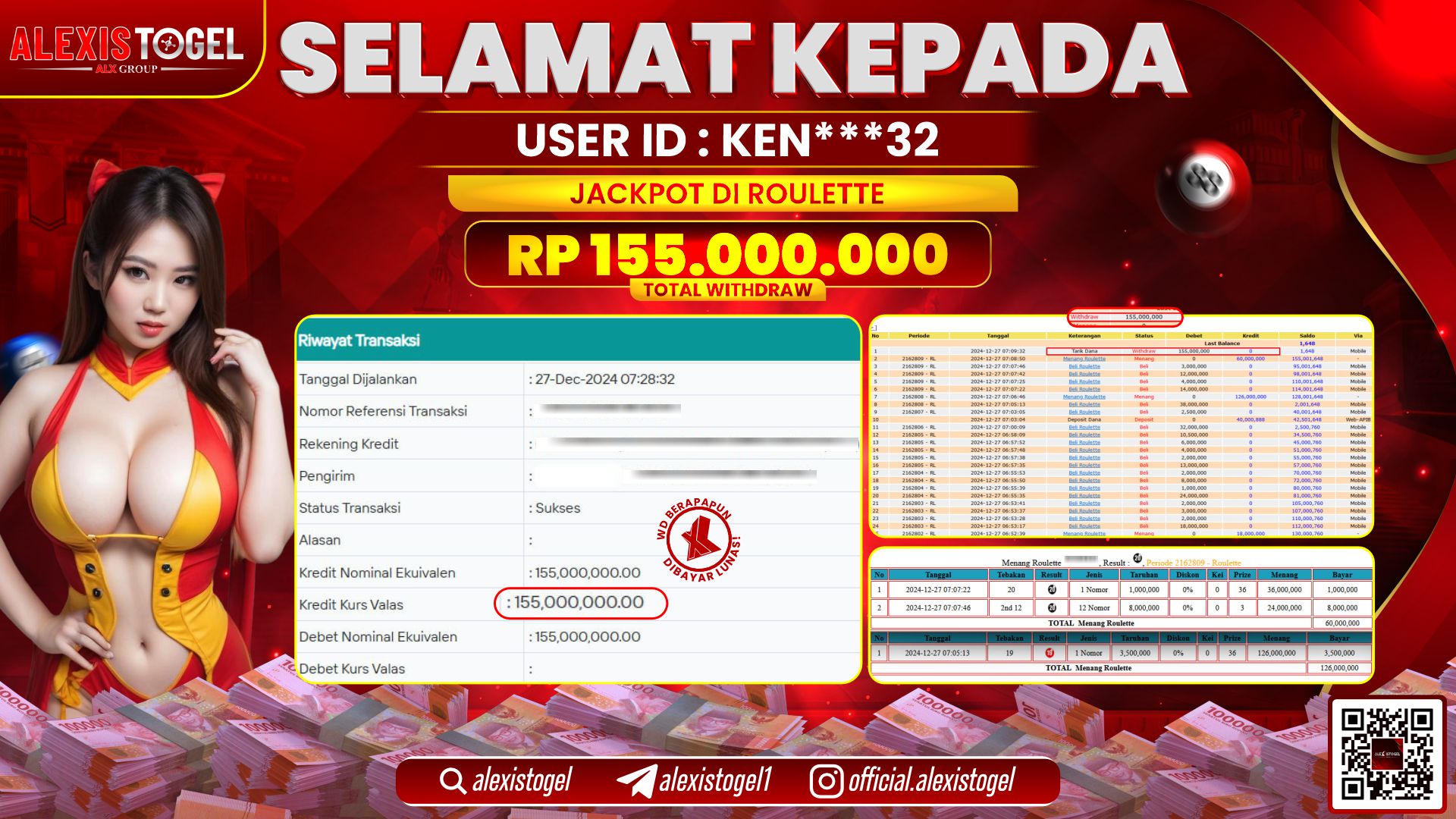 ALEXISTOGEL di CASINO ROULETTE GAMES RP.155.000.000 LUNAS