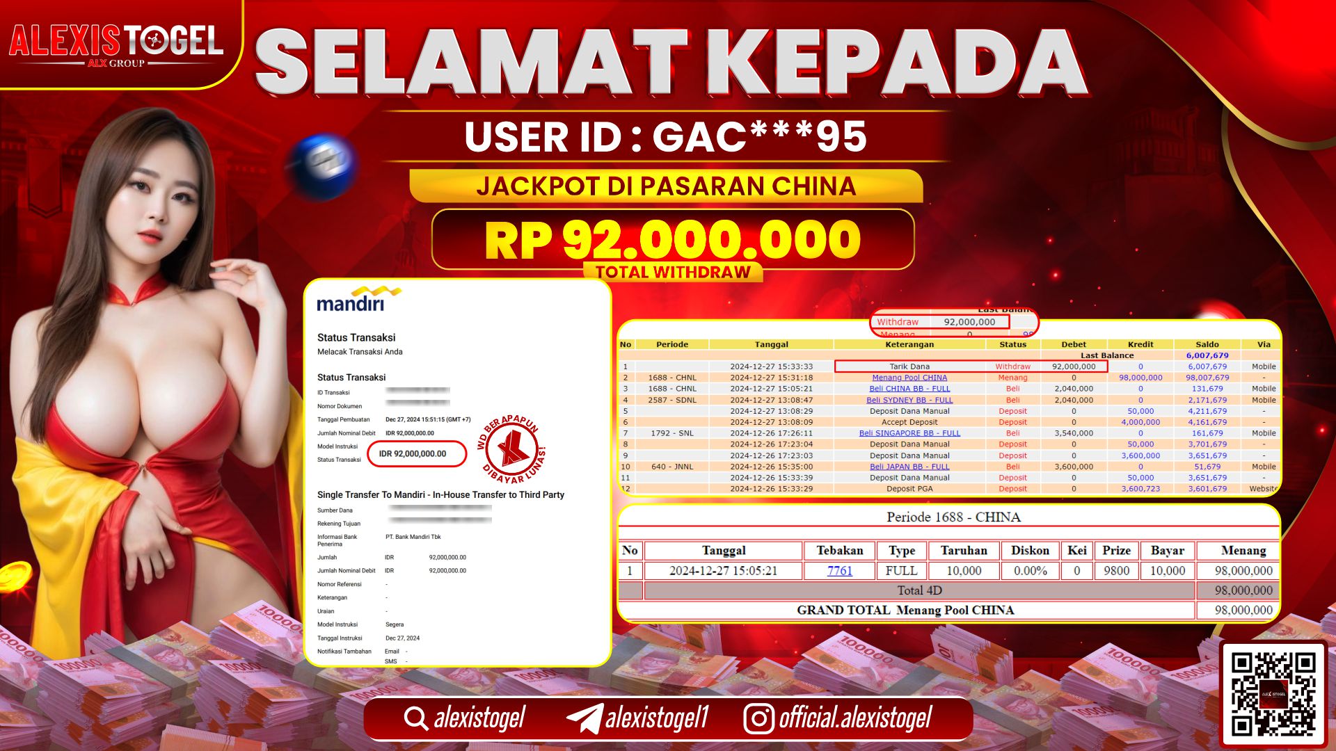 ALEXISTOGEL di TOGEL CHINA POOLS RP.92.000.000 LUNAS