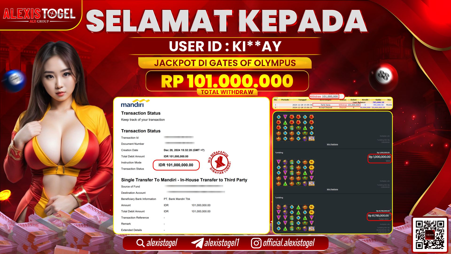 ALEXISTOGEL di SLOT GATES OF OLYMPUS RP.101.000.000 LUNAS