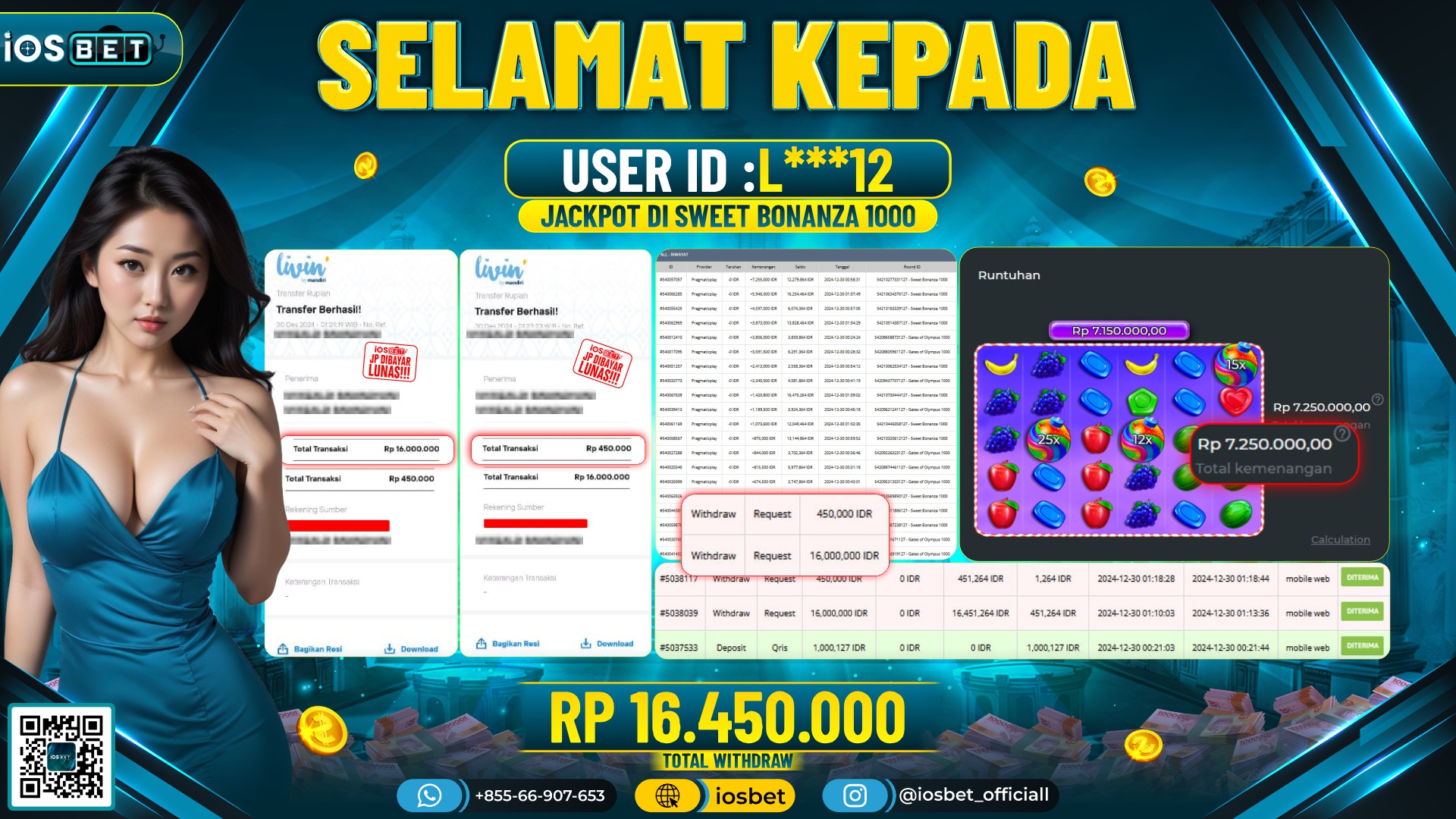 Bukti Pembayaran LUNAS SLOT GAME GACOR  Rp.16.450.000