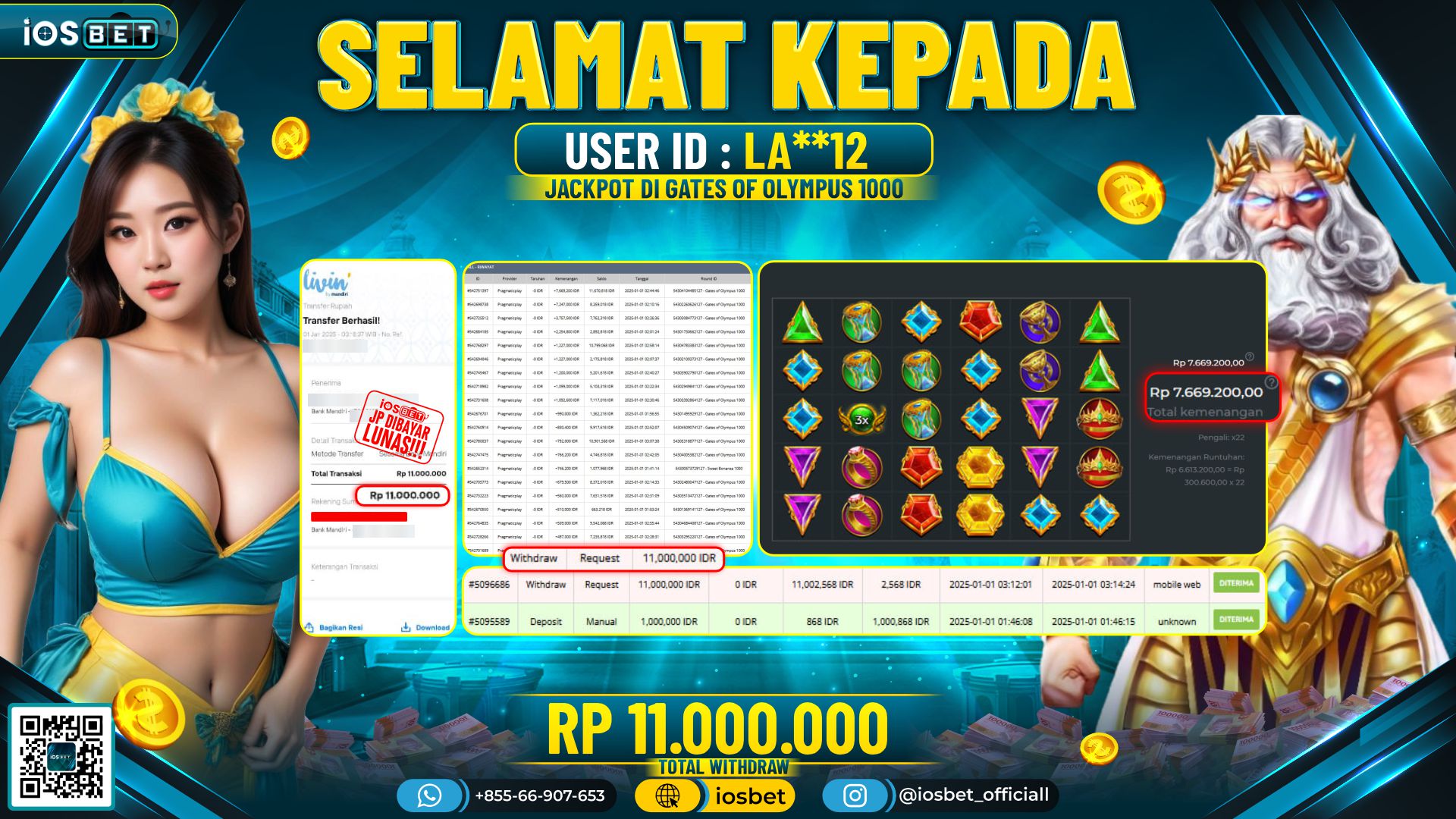 Bukti Pembayaran LUNAS SLOT GAME GACOR  Rp.11.000.000