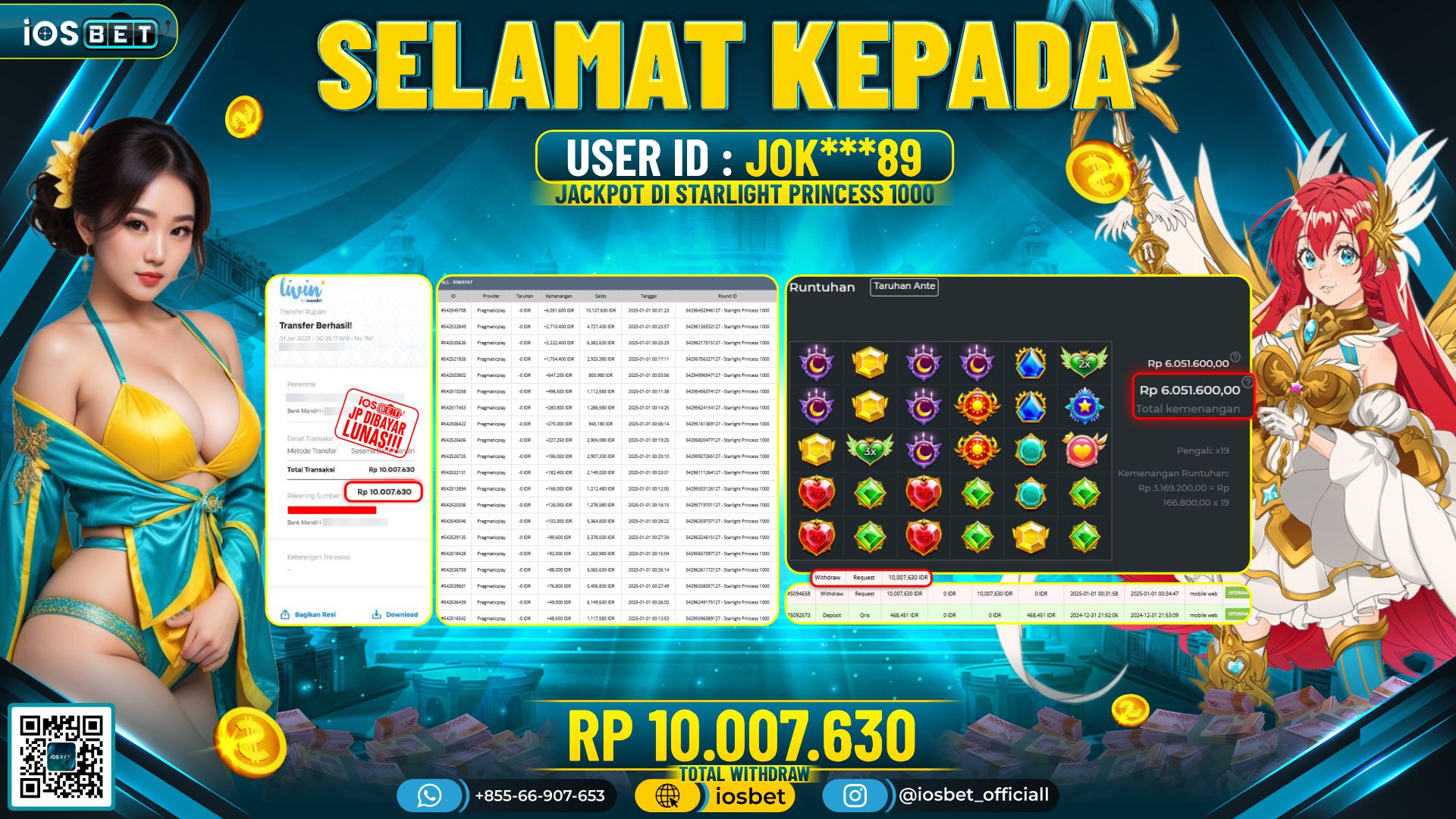Bukti Pembayaran LUNAS SLOT GAME GACOR Rp.10.007.630