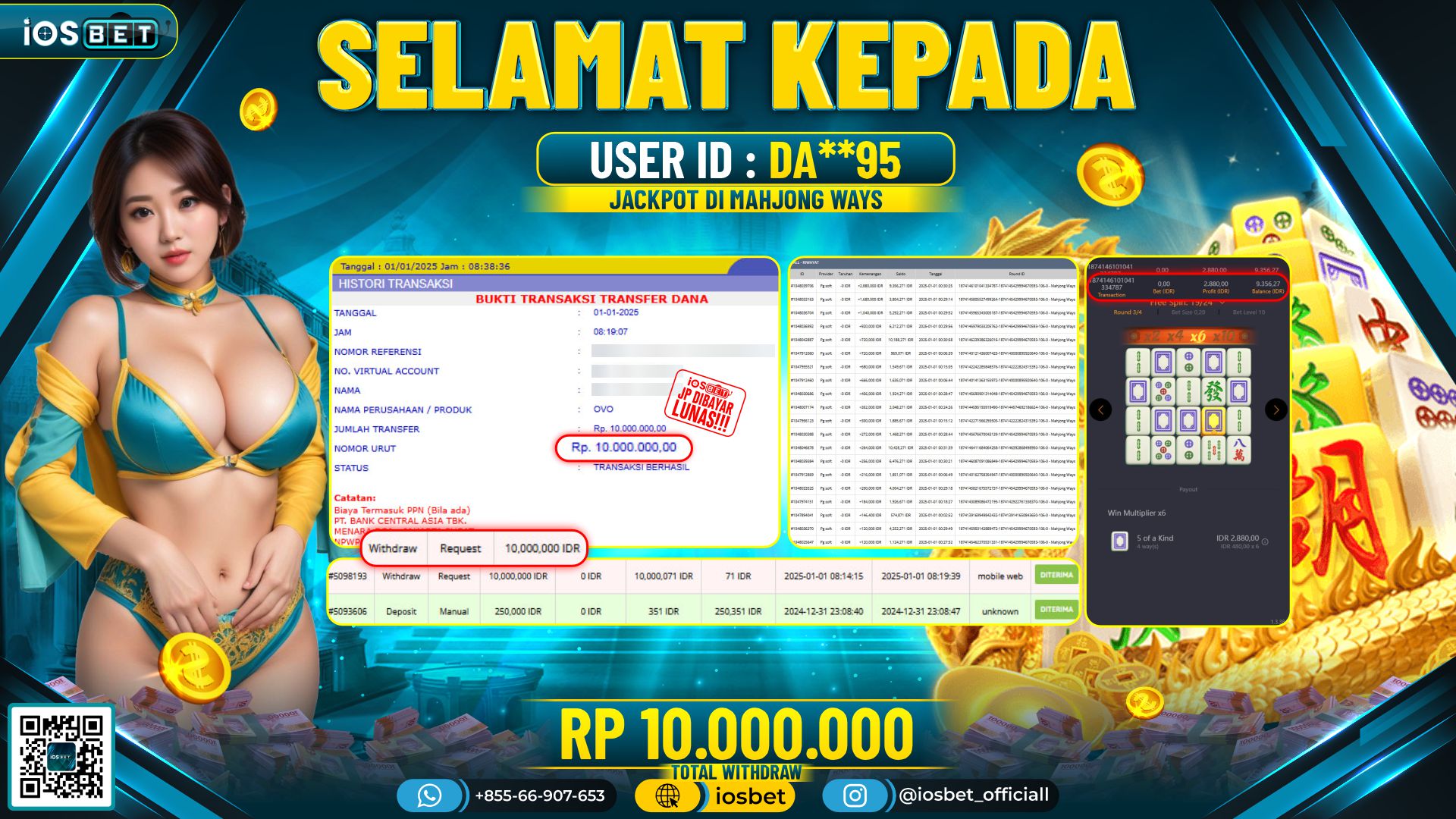 Bukti Pembayaran LUNAS SLOT GAME GACOR Rp.10.000.000