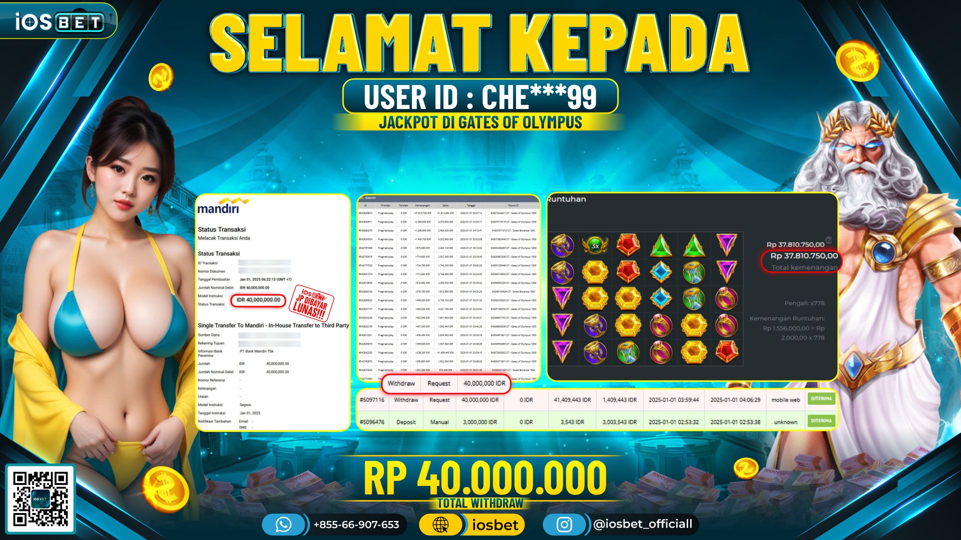 Bukti Pembayaran LUNAS SLOT GAME GACOR  Rp.40.000.000