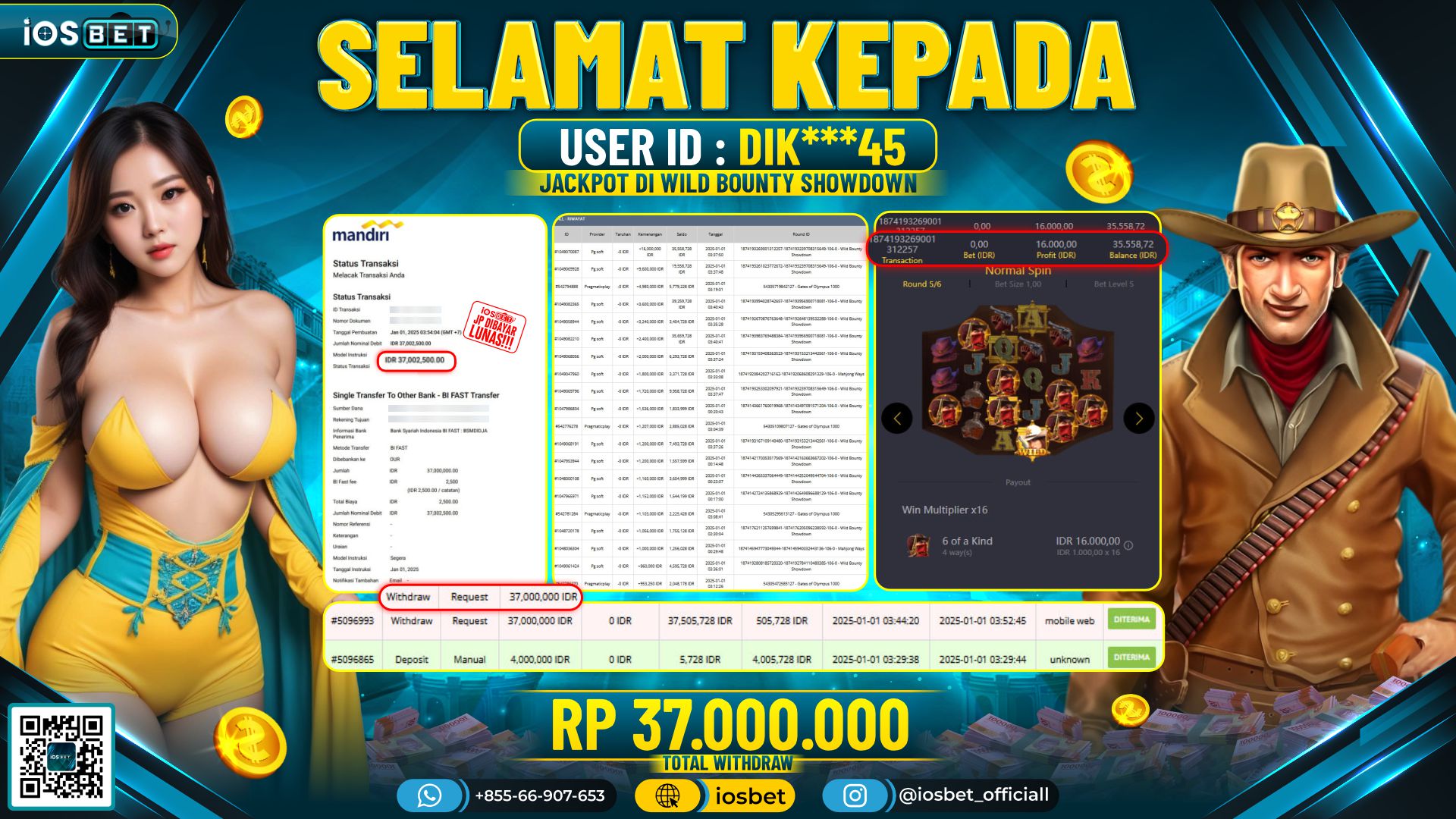 Bukti Pembayaran LUNAS SLOT GAME GACOR Rp.37.000.000