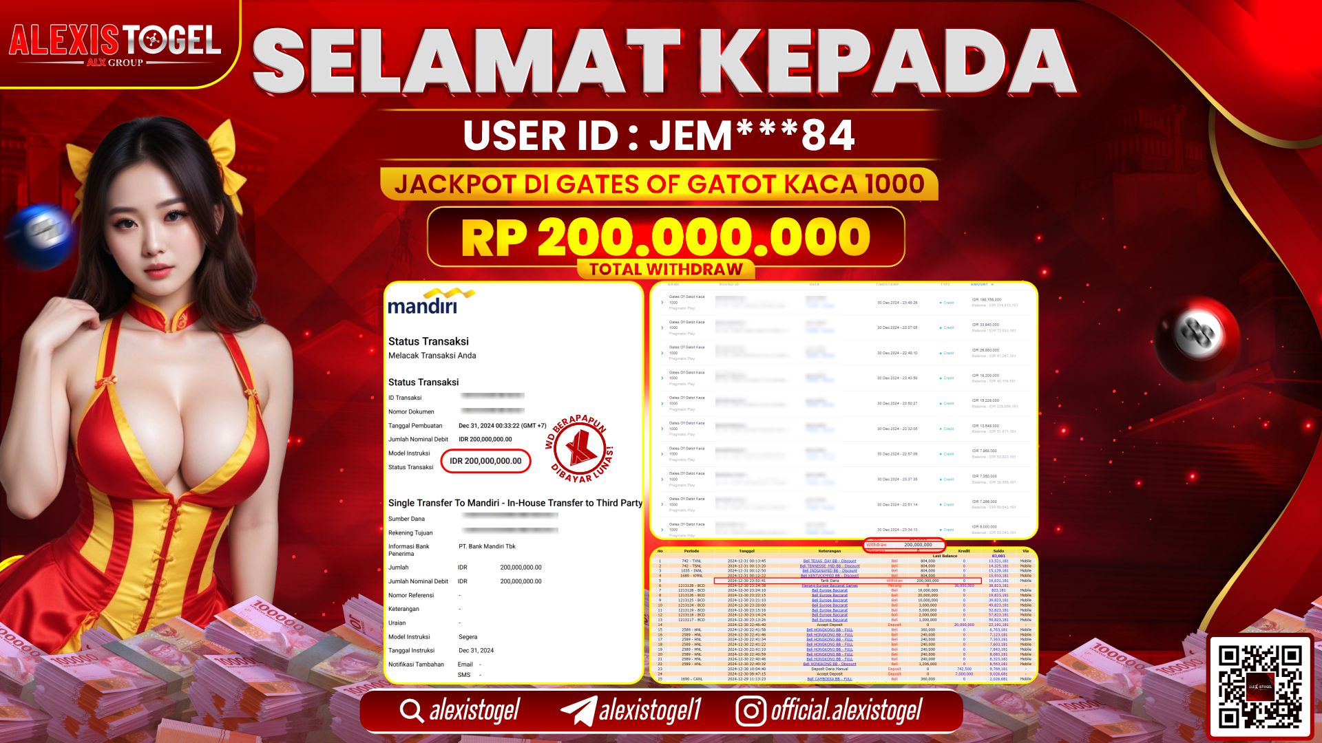 ALEXISTOGEL di SLOT GATES OF GATOT KACA RP.200.000.000 LUNAS