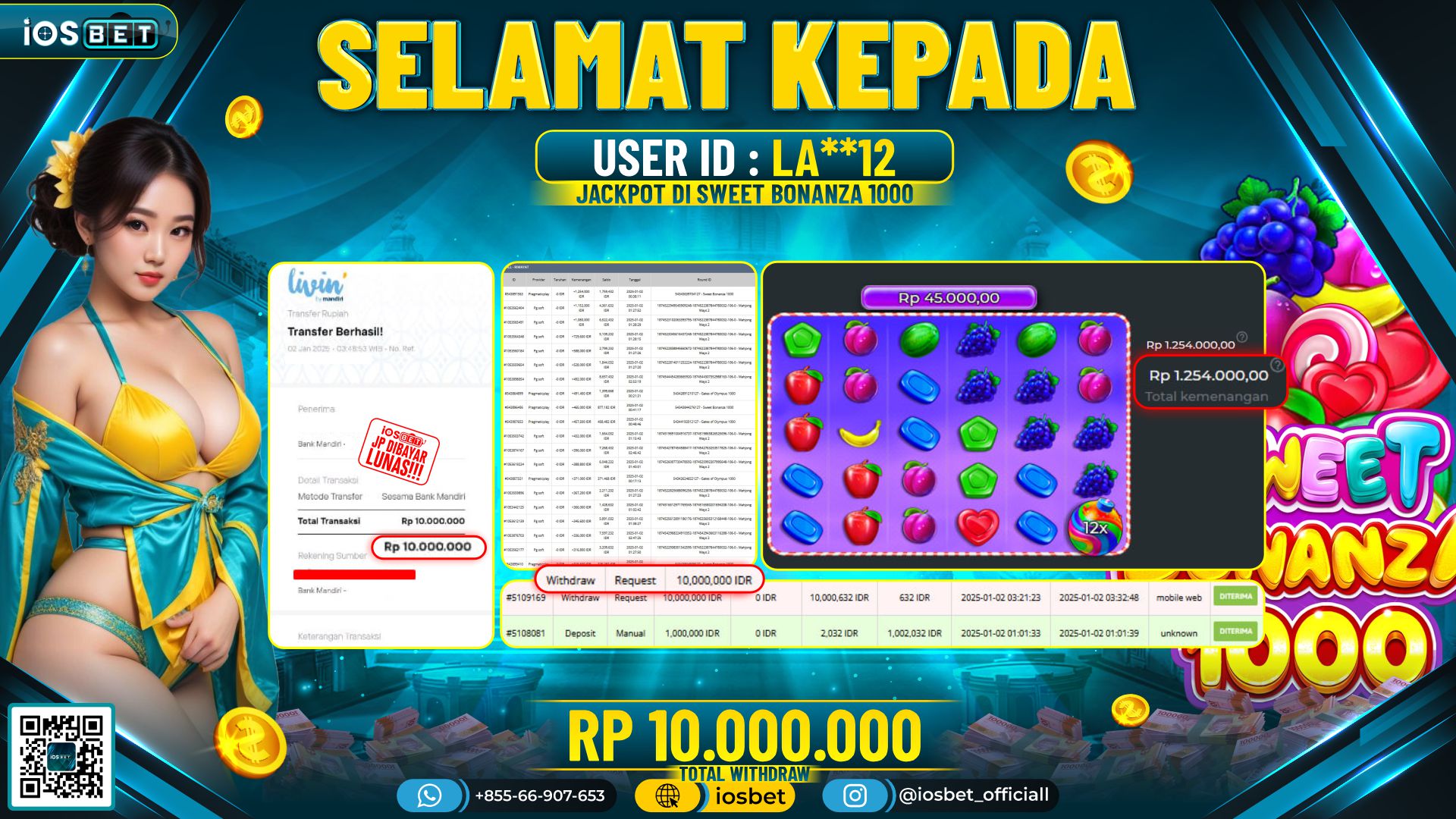 Bukti Pembayaran LUNAS SLOT GAME GACOR  Rp.10.000.000