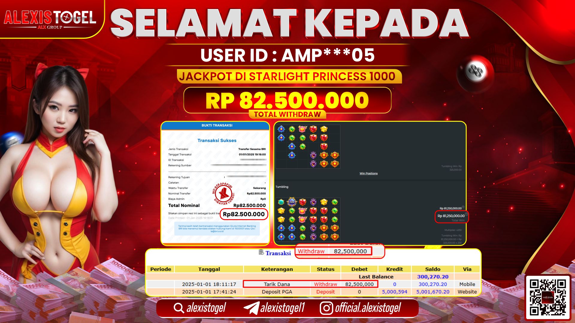 ALEXISTOGEL di SLOT STARLIGHT PRINCESS RP.82.500.000 LUNAS