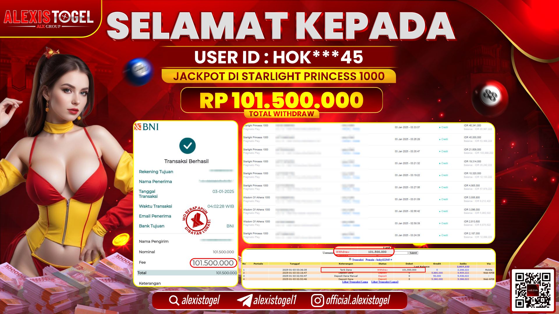 ALEXISTOGEL di SLOT STARLIGHT PRINCESS RP.101.500.000 LUNAS