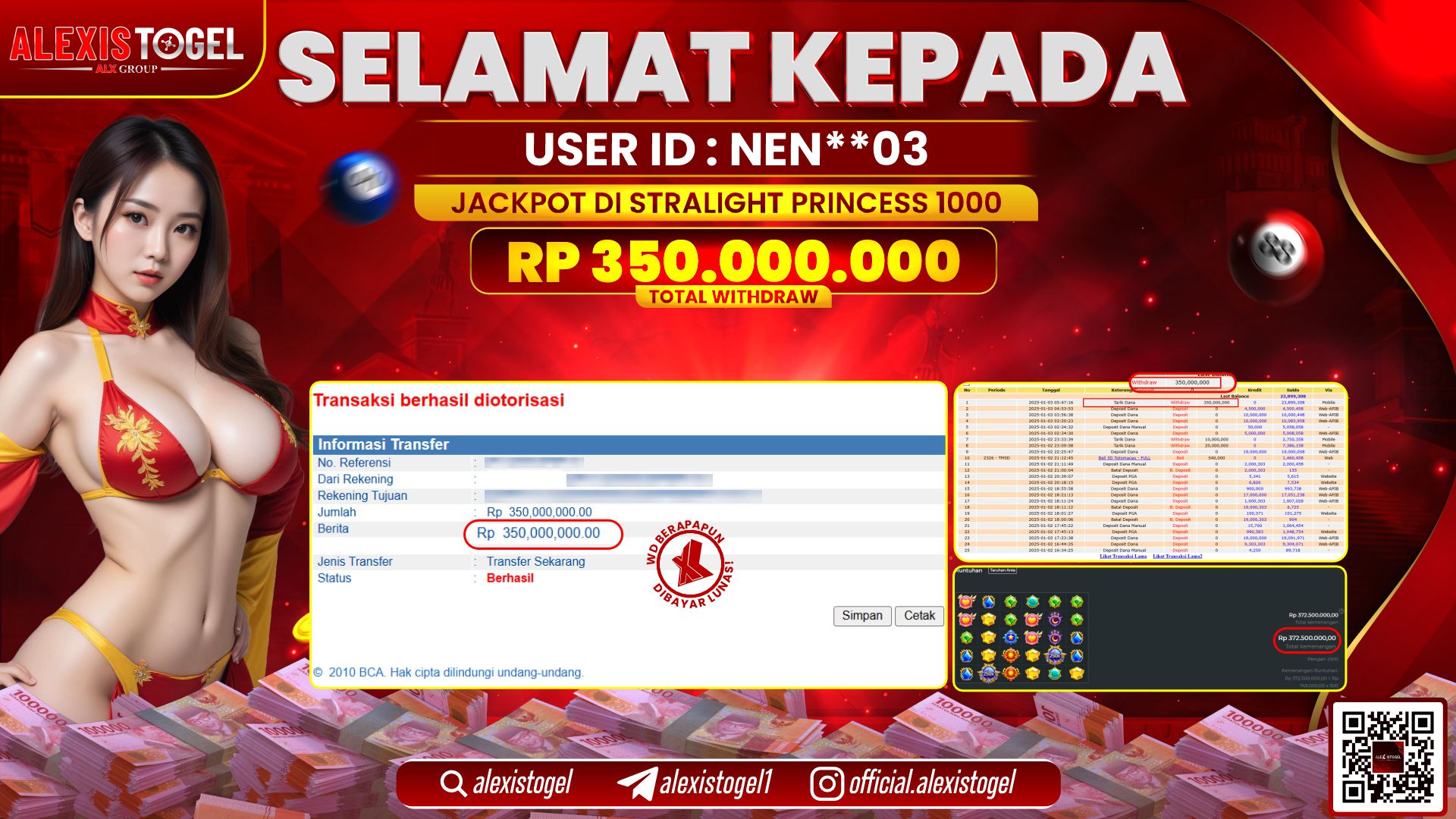 ALEXISTOGEL di SLOT STARLIGHT PRINCESS RP.350.000.000 LUNAS