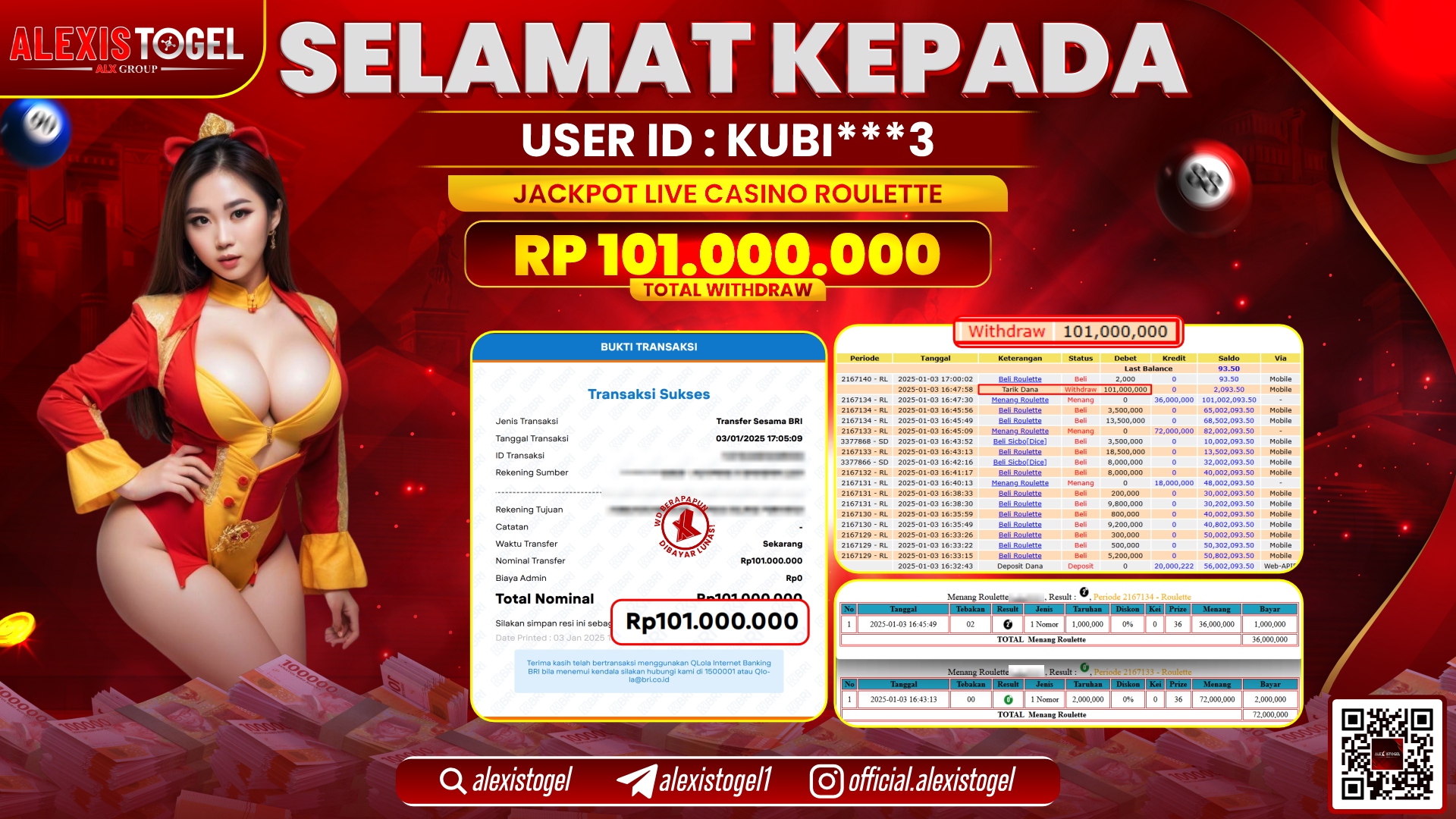 ALEXISTOGEL di LIVE CASINO ROULETTE RP.101.000.000 LUNAS