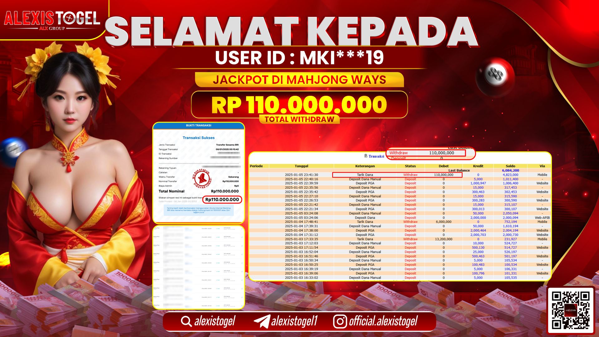 ALEXISTOGEL di SLOT MAHJONG WAYS RP.110.000.000 LUNAS