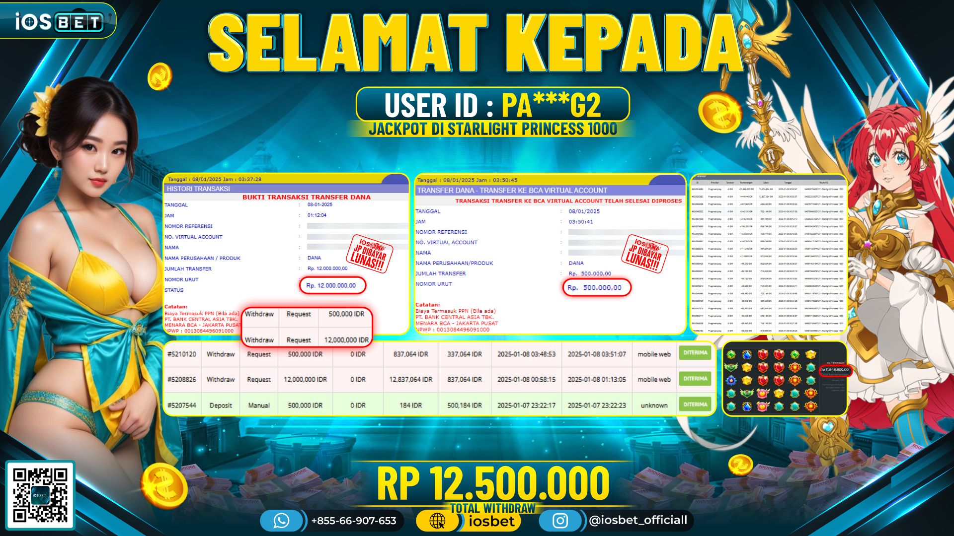 Bukti Pembayaran LUNAS SLOT GAME GACOR  Rp.12.500.000