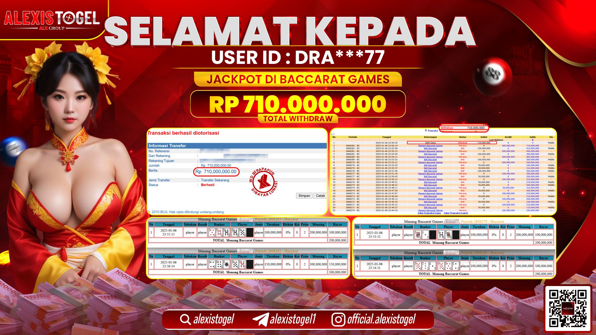 ALEXISTOGEL di CASINO BACCARAT GAMES RP.710.000.000 LUNAS
