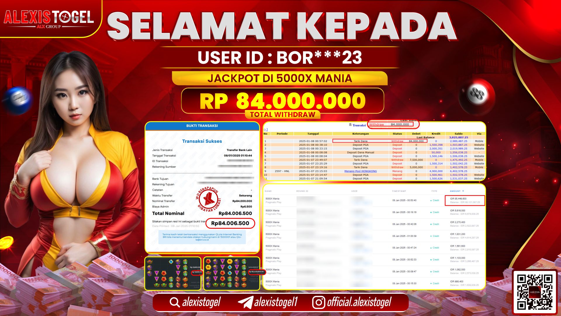 ALEXISTOGEL di SLOT 5000X MANIA RP.84.000.000 LUNAS