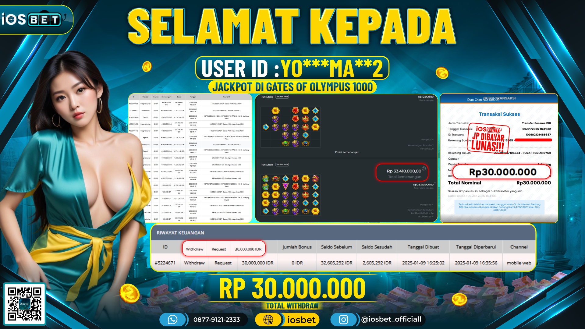 Bukti Pembayaran LUNAS SLOT GAME GACOR  Rp.30.000.000