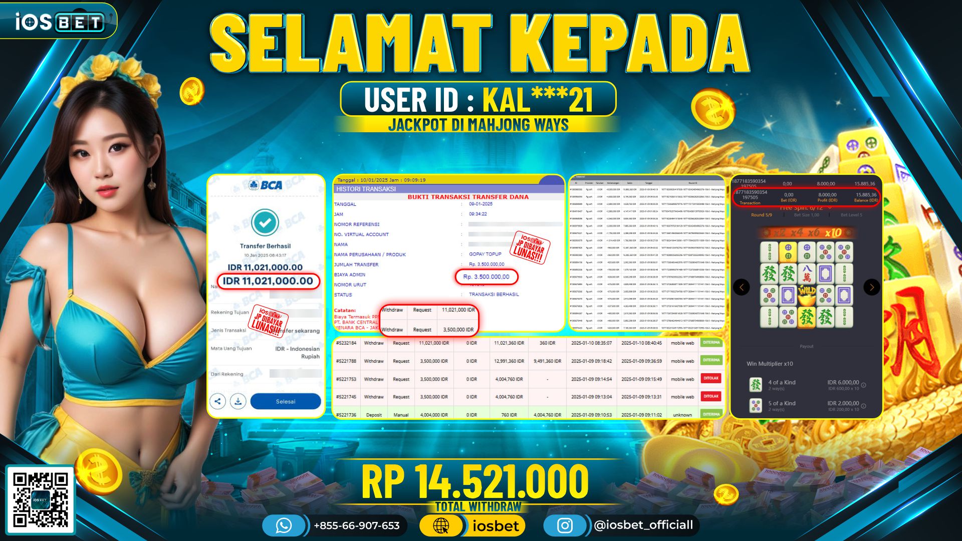 Bukti Pembayaran LUNAS SLOT GAME GACOR  Rp.14.521.000