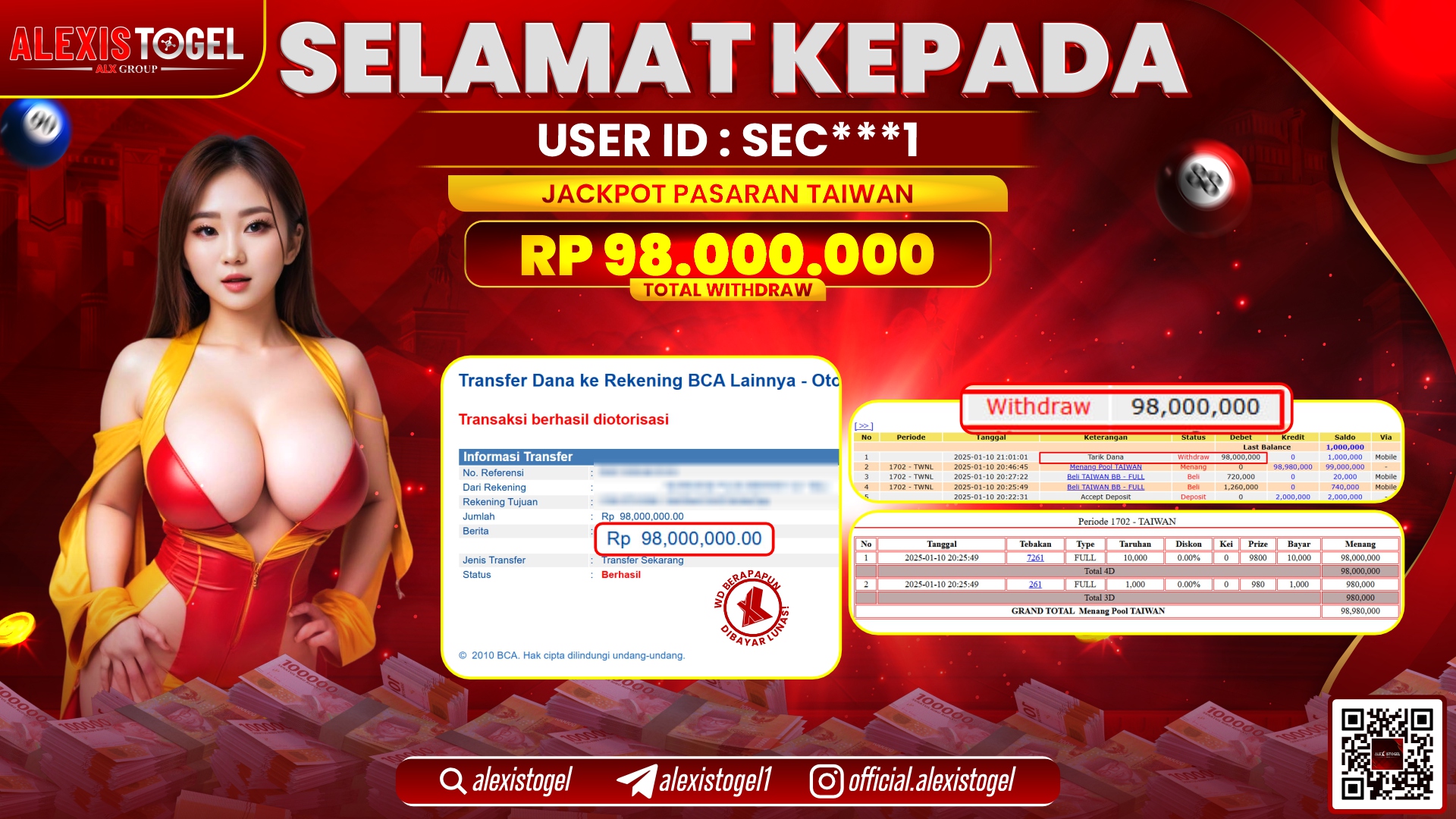 ALEXISTOGEL di TOGEL TAIWAN POOLS RP.98.000.000 LUNAS