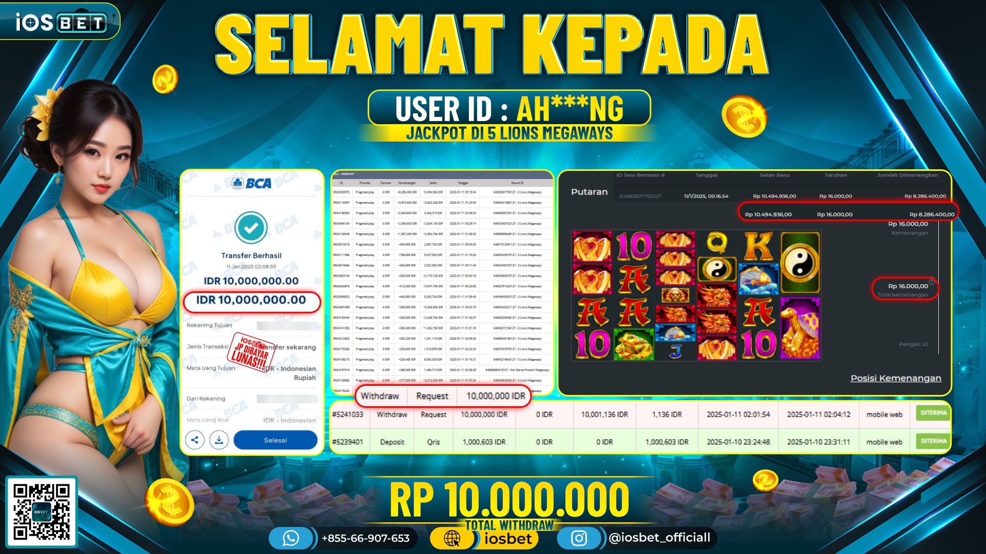 Bukti Pembayaran LUNAS SLOT GAME GACOR  Rp.10.000.000