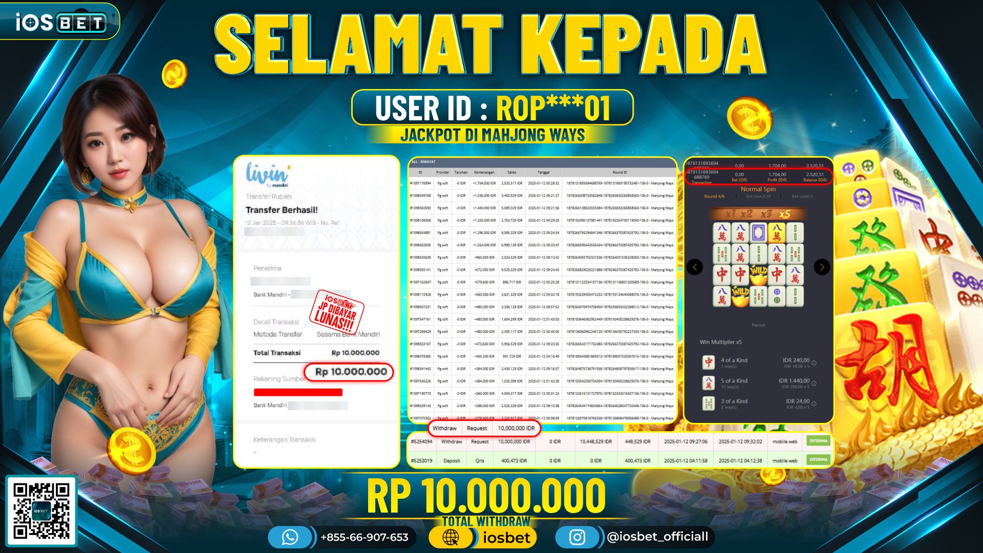 Bukti Pembayaran LUNAS SLOT GAME GACOR  Rp.10.000.000