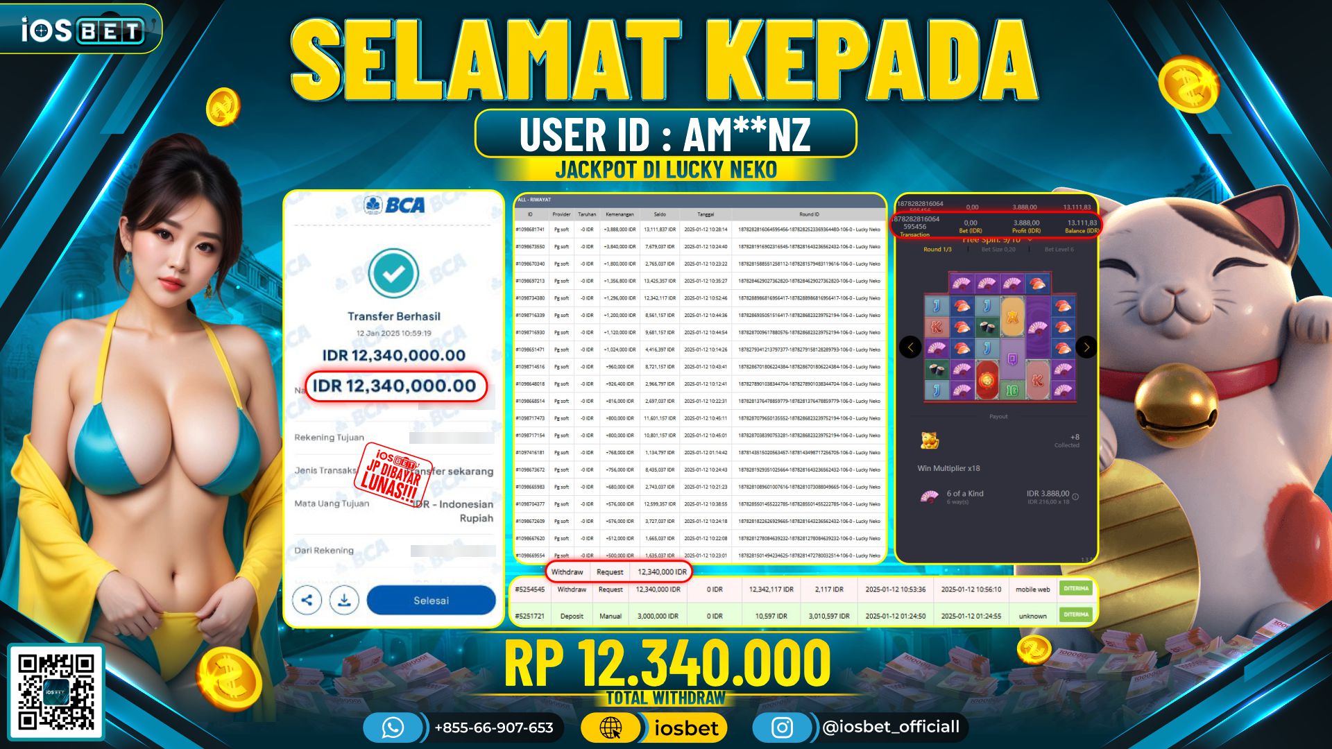 Bukti Pembayaran LUNAS SLOT GAME GACOR  Rp.12.340.000