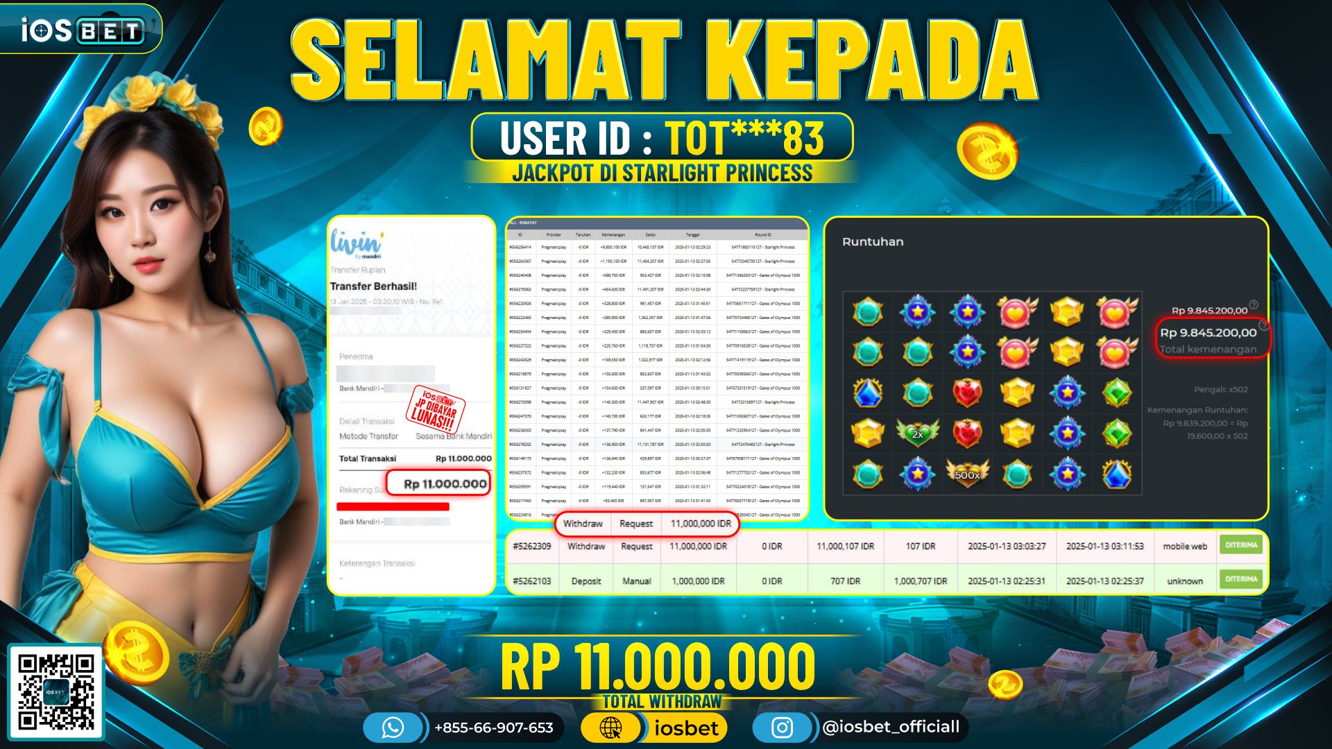 Bukti Pembayaran LUNAS SLOT GAME GACOR  Rp.11.000.000