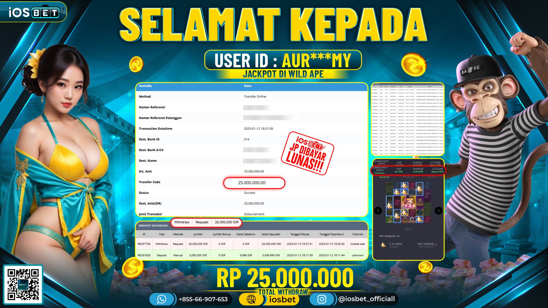 Bukti Pembayaran LUNAS SLOT GAME GACOR  Rp.25.000.000
