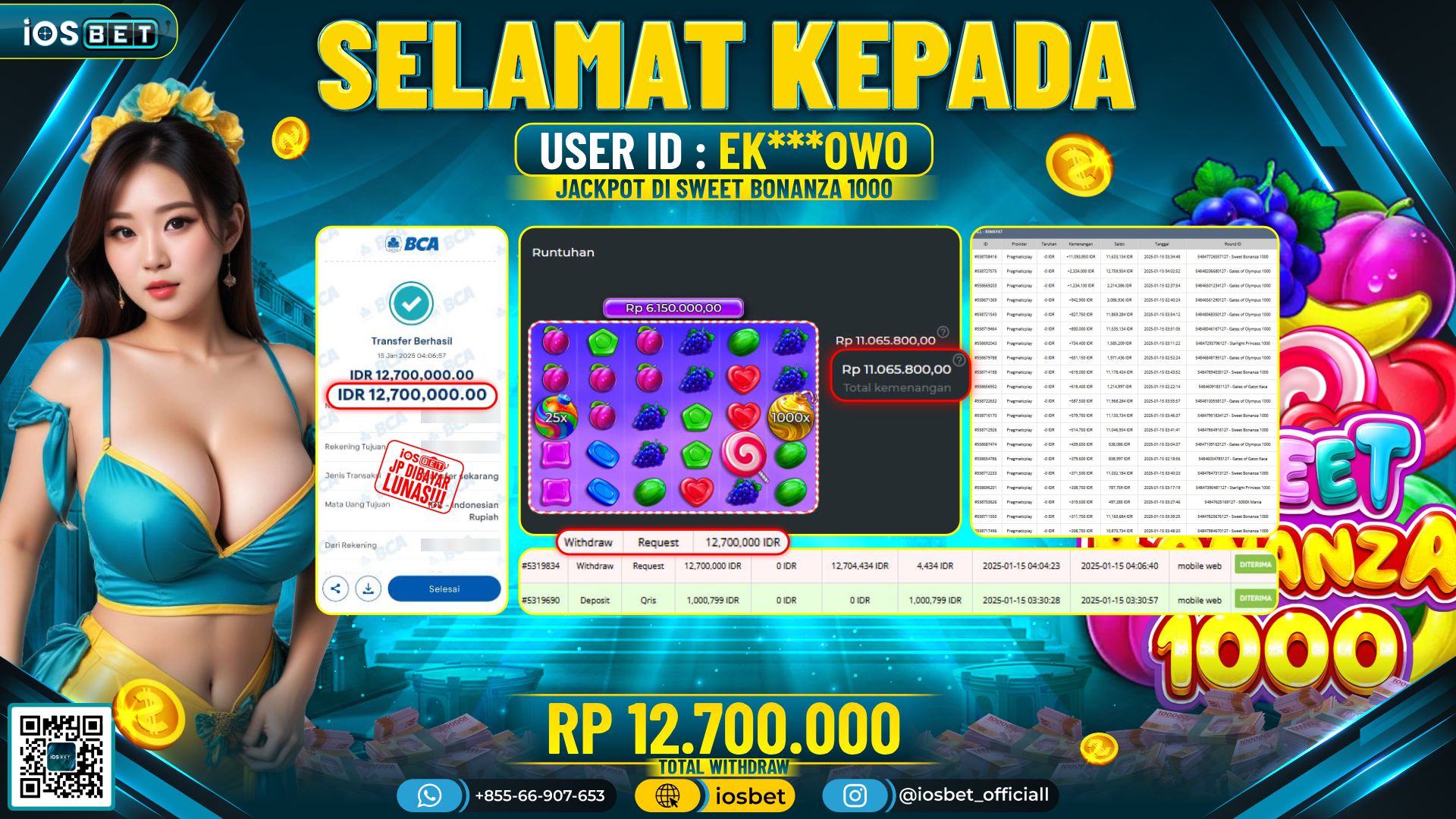 Bukti Pembayaran LUNAS SLOT GAME GACOR  Rp.12.700.000
