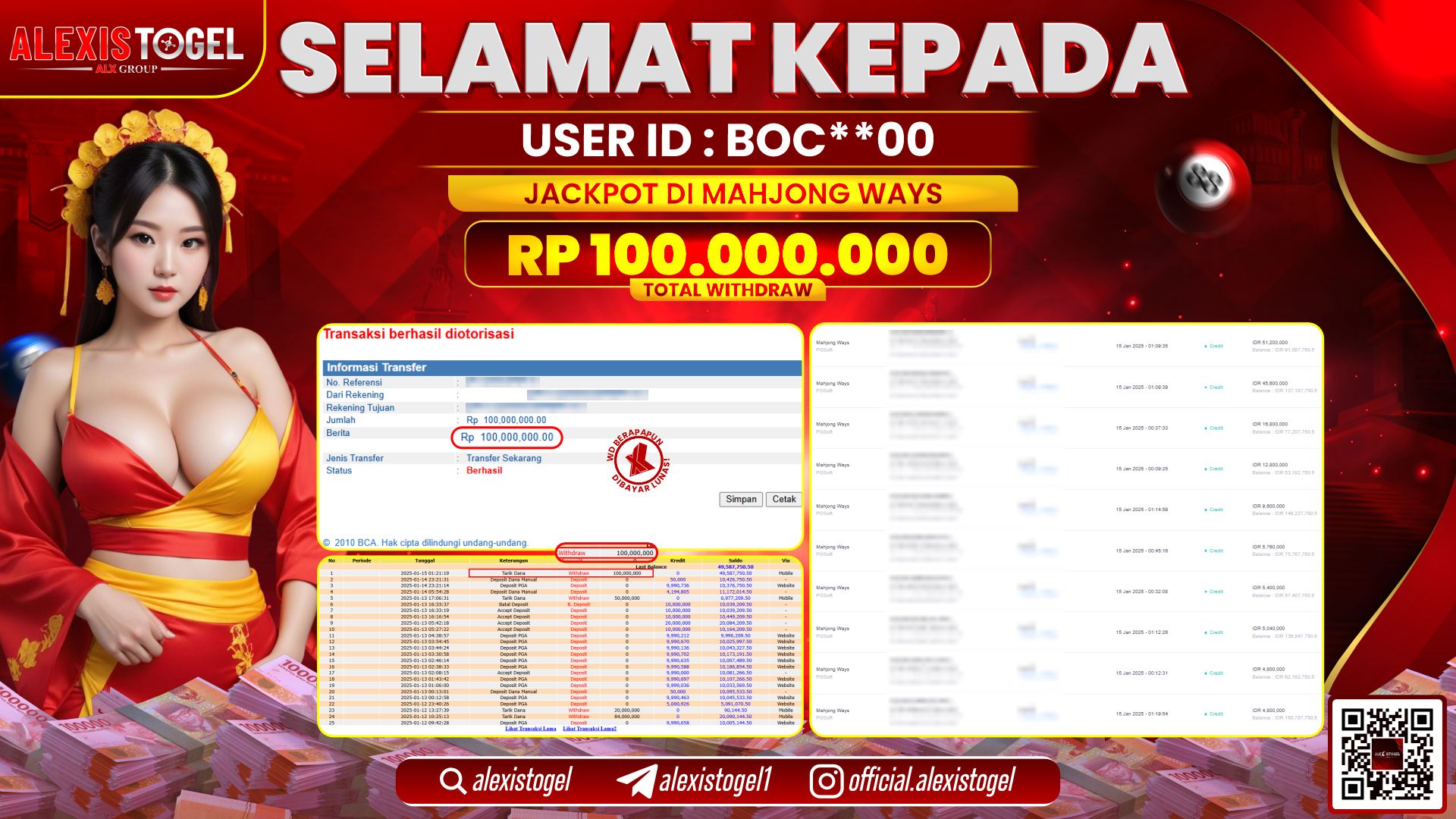 ALEXISTOGEL di SLOT MAHJONG WAYS RP.100.000.000 LUNAS