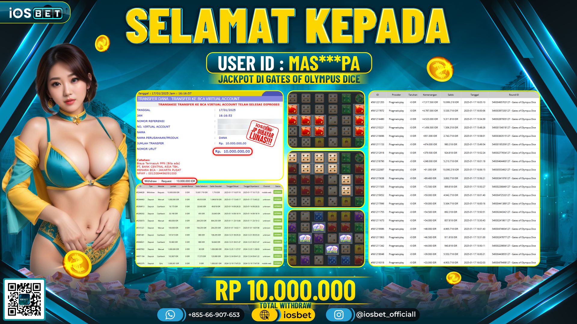Bukti Pembayaran LUNAS SLOT GAME GACOR  Rp.10.000.000