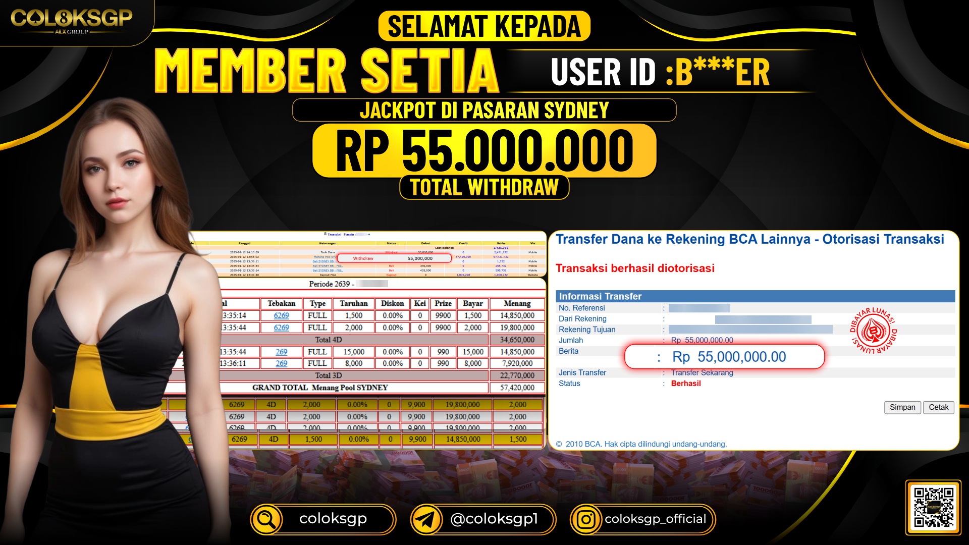 COLOKSGP JACKPOT SYDNEY POOLS RP 55.000.000 LUNAS