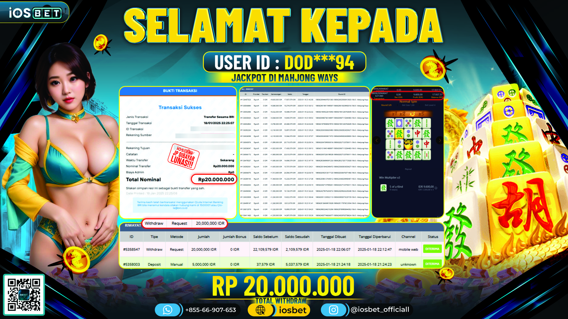 Bukti Pembayaran LUNAS SLOT GAME GACOR  Rp.20.000.000