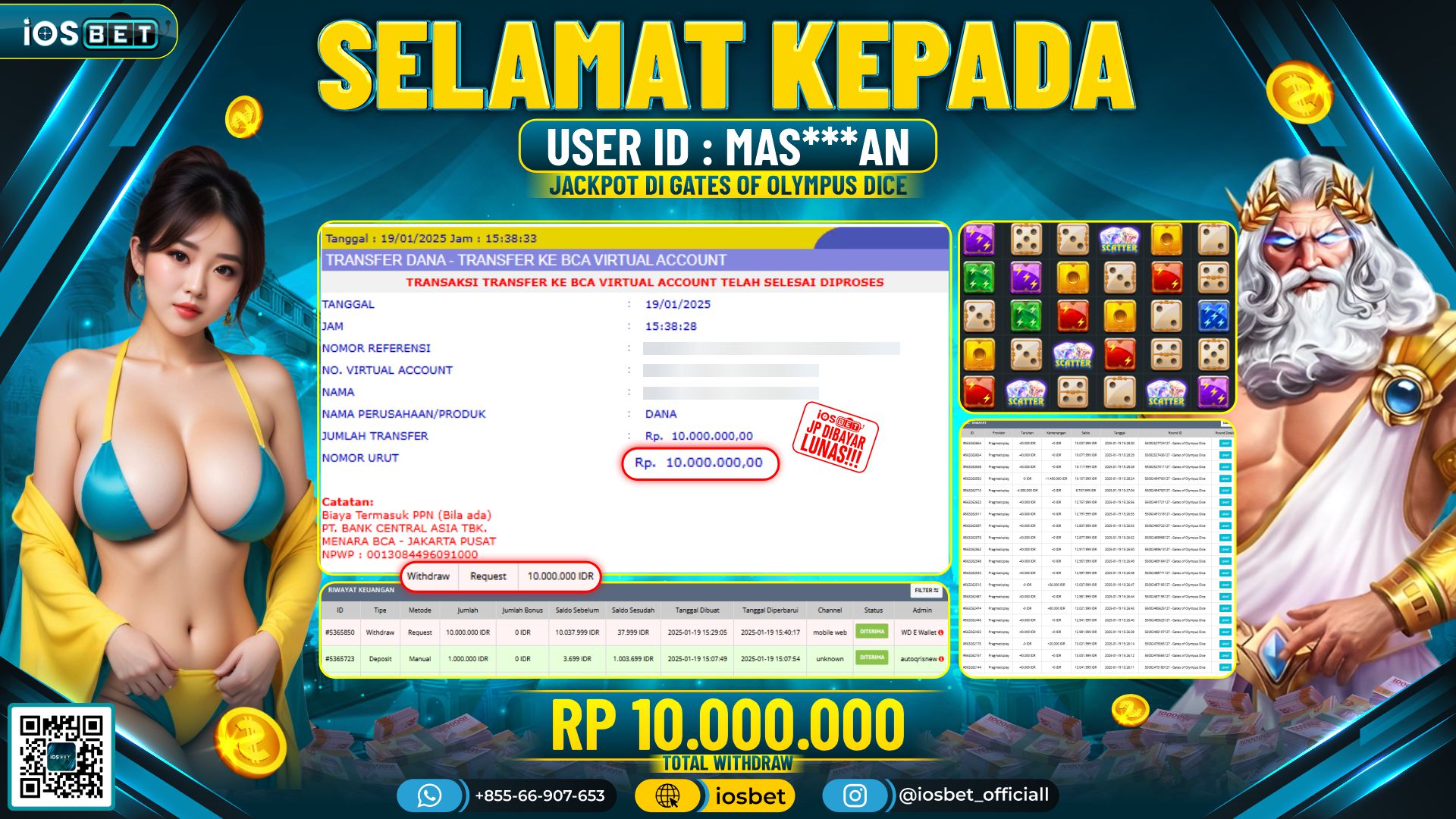 Bukti Pembayaran LUNAS SLOT GAME GACOR  Rp.15.000.000