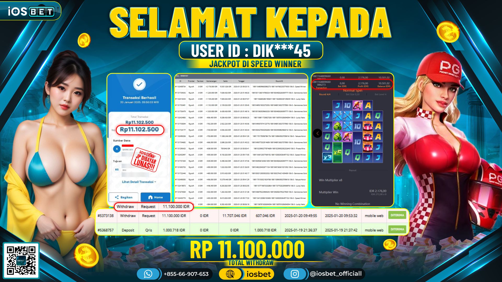 Bukti Pembayaran LUNAS SLOT GAME GACOR  Rp.11.100.000