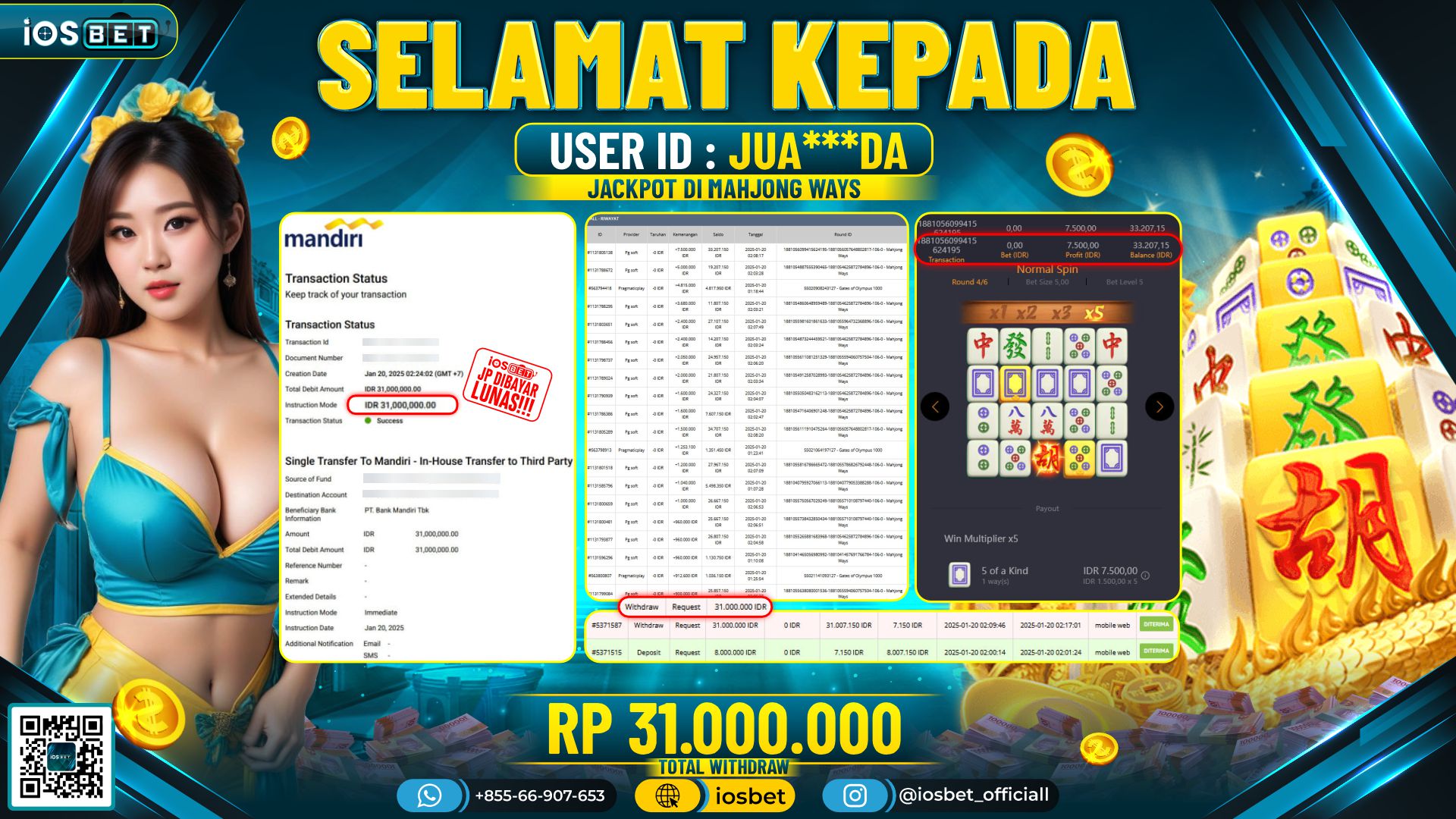 Bukti Pembayaran LUNAS SLOT GAME GACOR  Rp.31.000.000