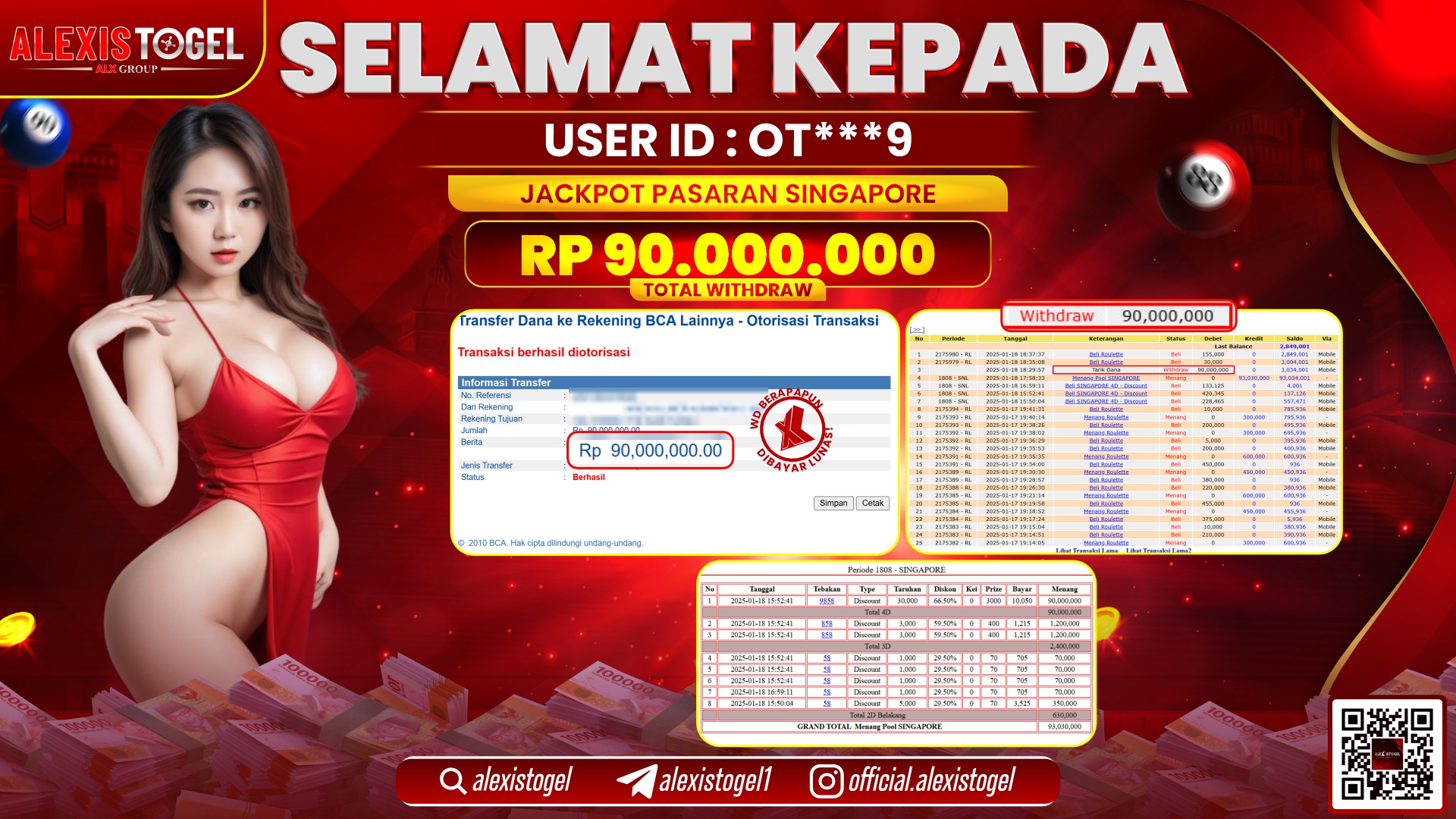 ALEXISTOGEL di TOGEL PASARAN SINGAPORE POOLS RP.90.000.000 LUNAS