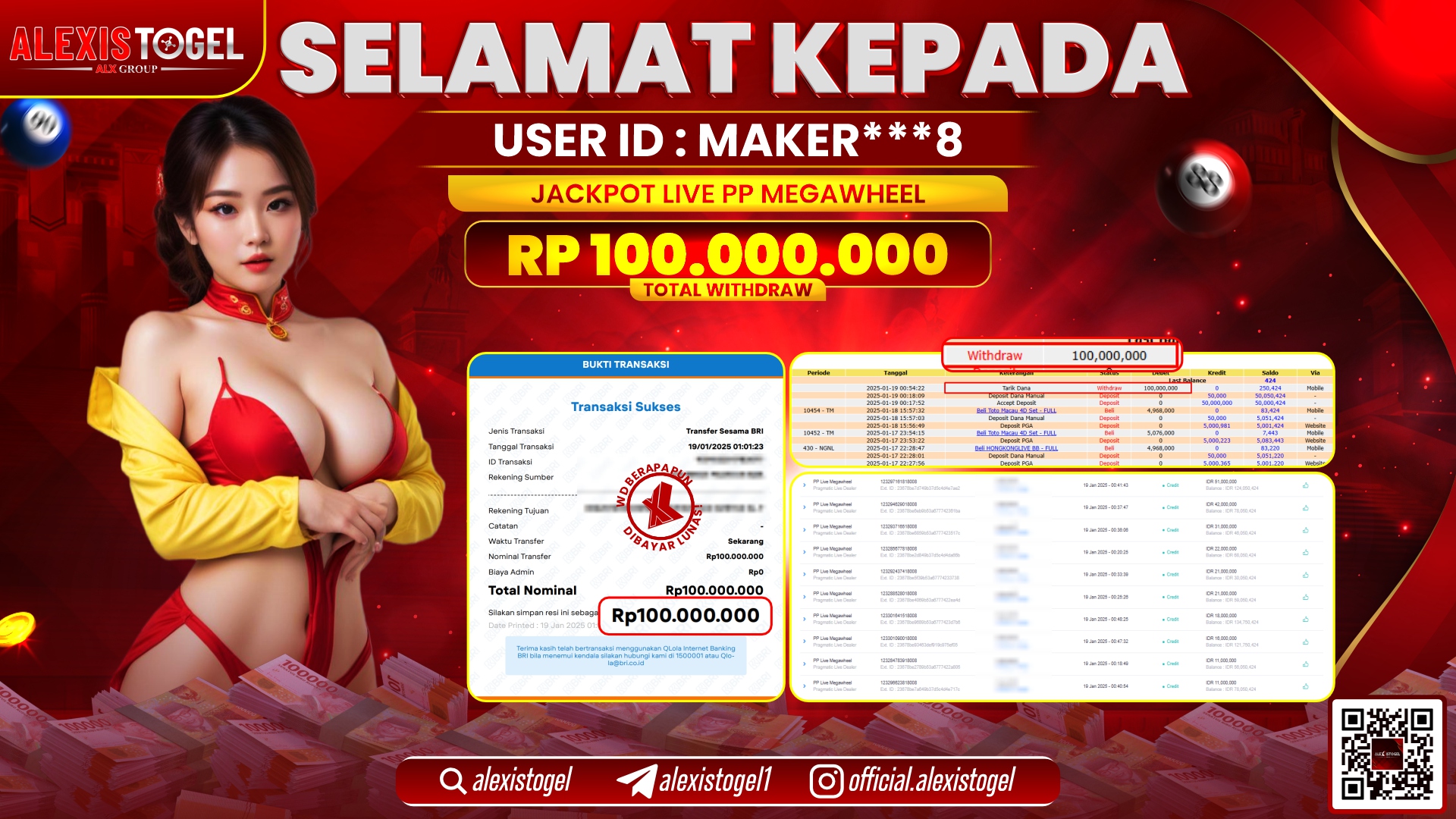 ALEXISTOGEL di LIVE PP MEGAWHEEL RP.100.000.000 LUNAS