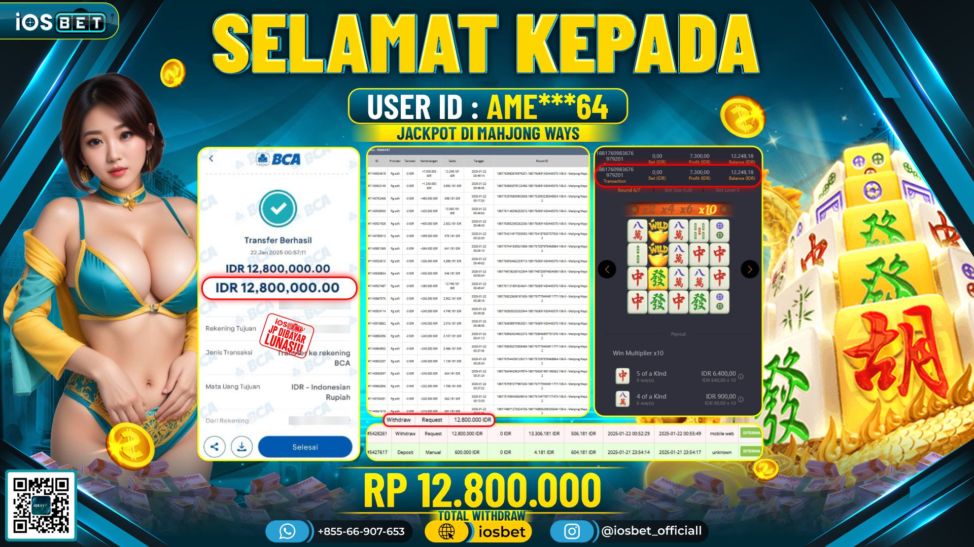 Bukti Pembayaran LUNAS SLOT GAME GACOR Rp.12.800.000