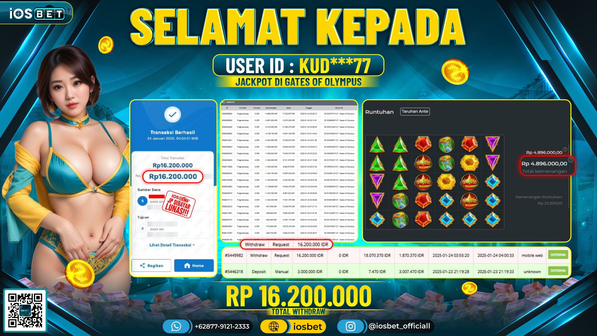 Bukti Pembayaran LUNAS SLOT GAME GACOR Rp.16.200.000