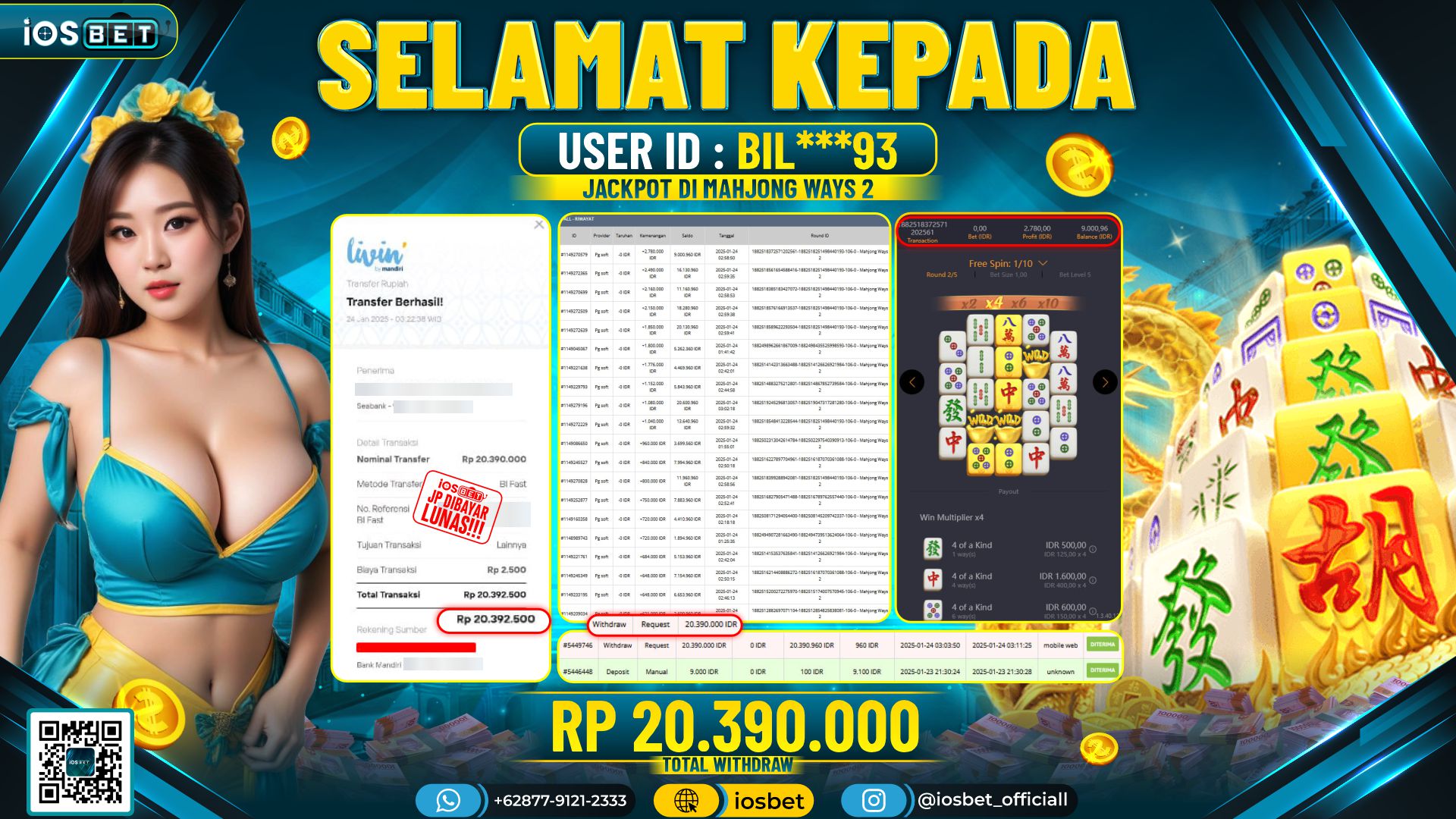 Bukti Pembayaran LUNAS SLOT GAME GACOR Rp.20.390.000