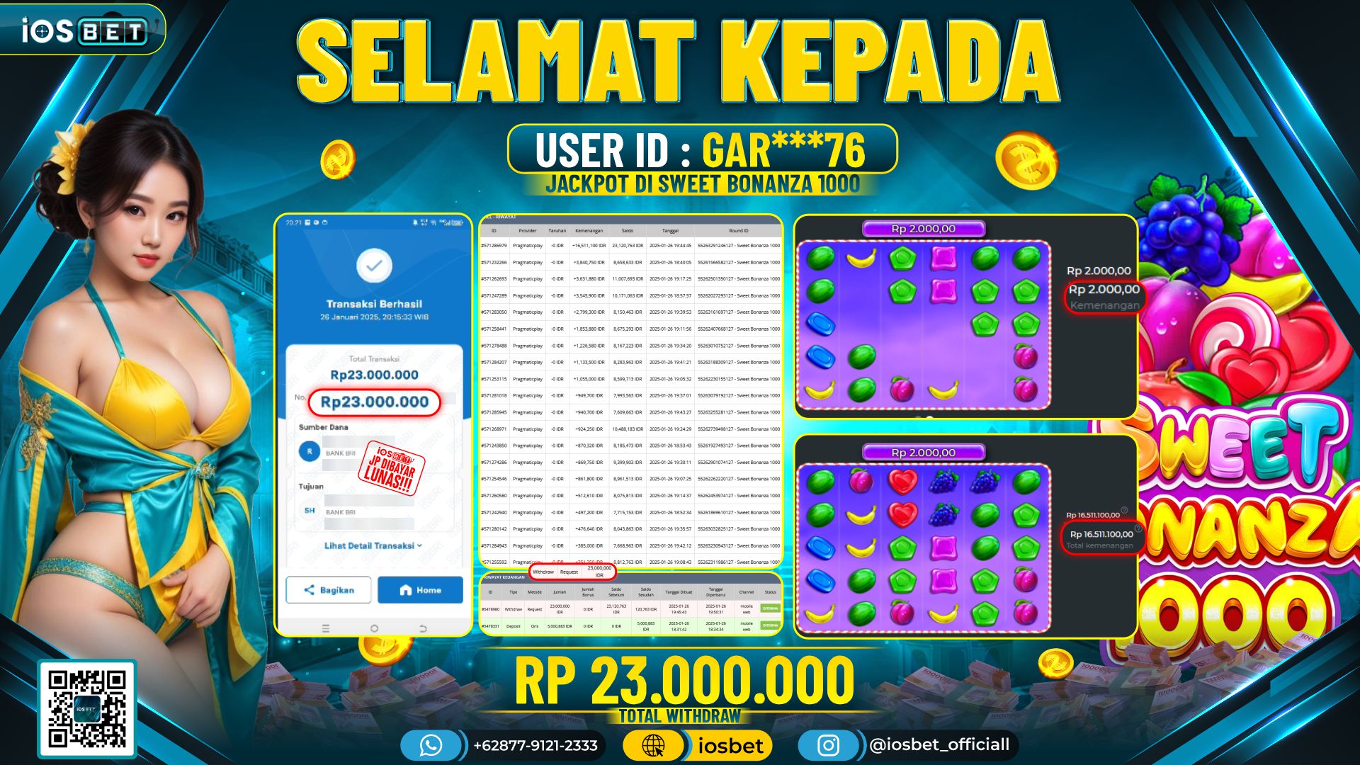 Bukti Pembayaran LUNAS SLOT GAME GACOR Rp.23.000.000
