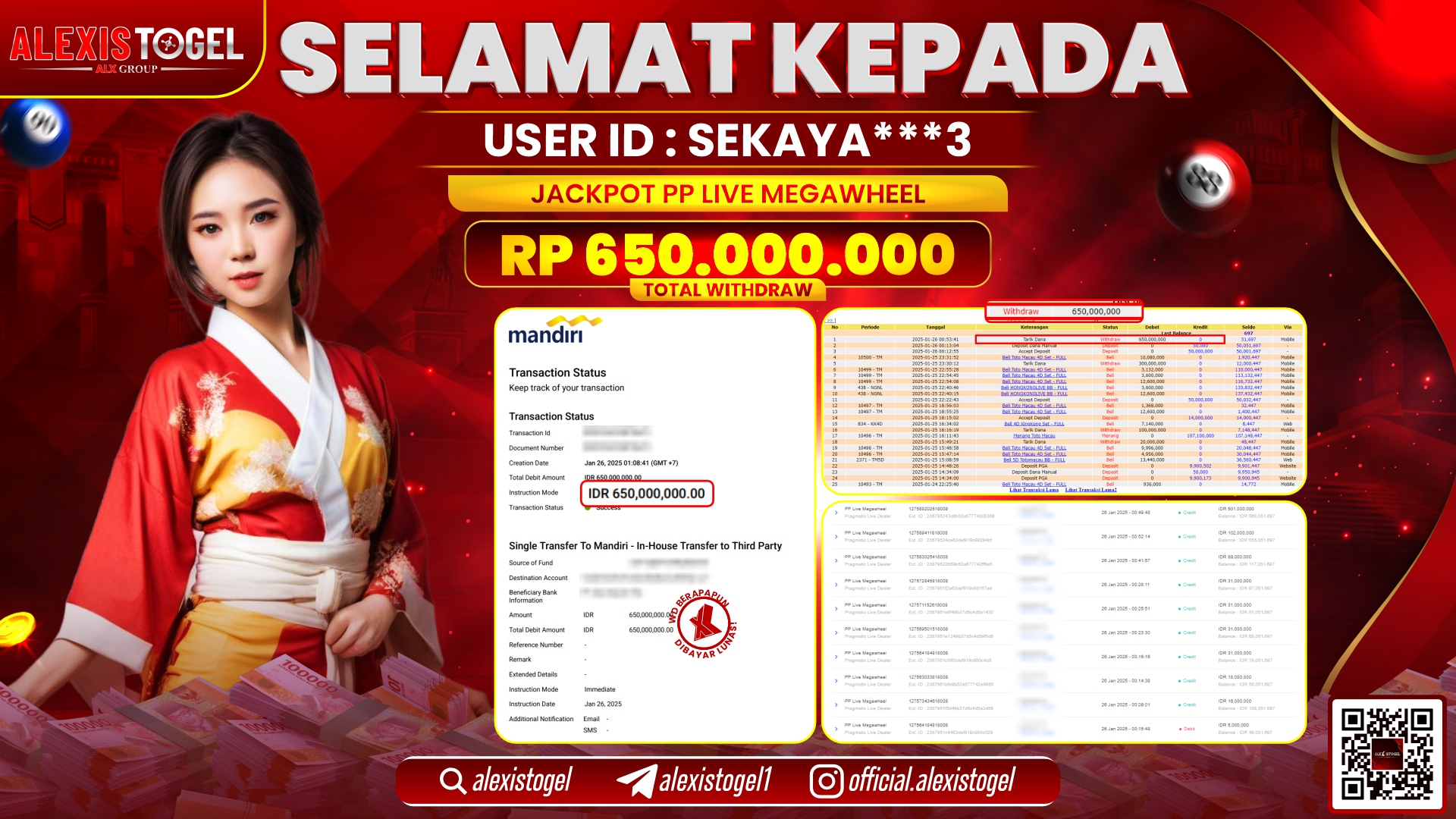 ALEXISTOGEL di PP LIVE MEGAWHEEL RP.650.000.000 LUNAS