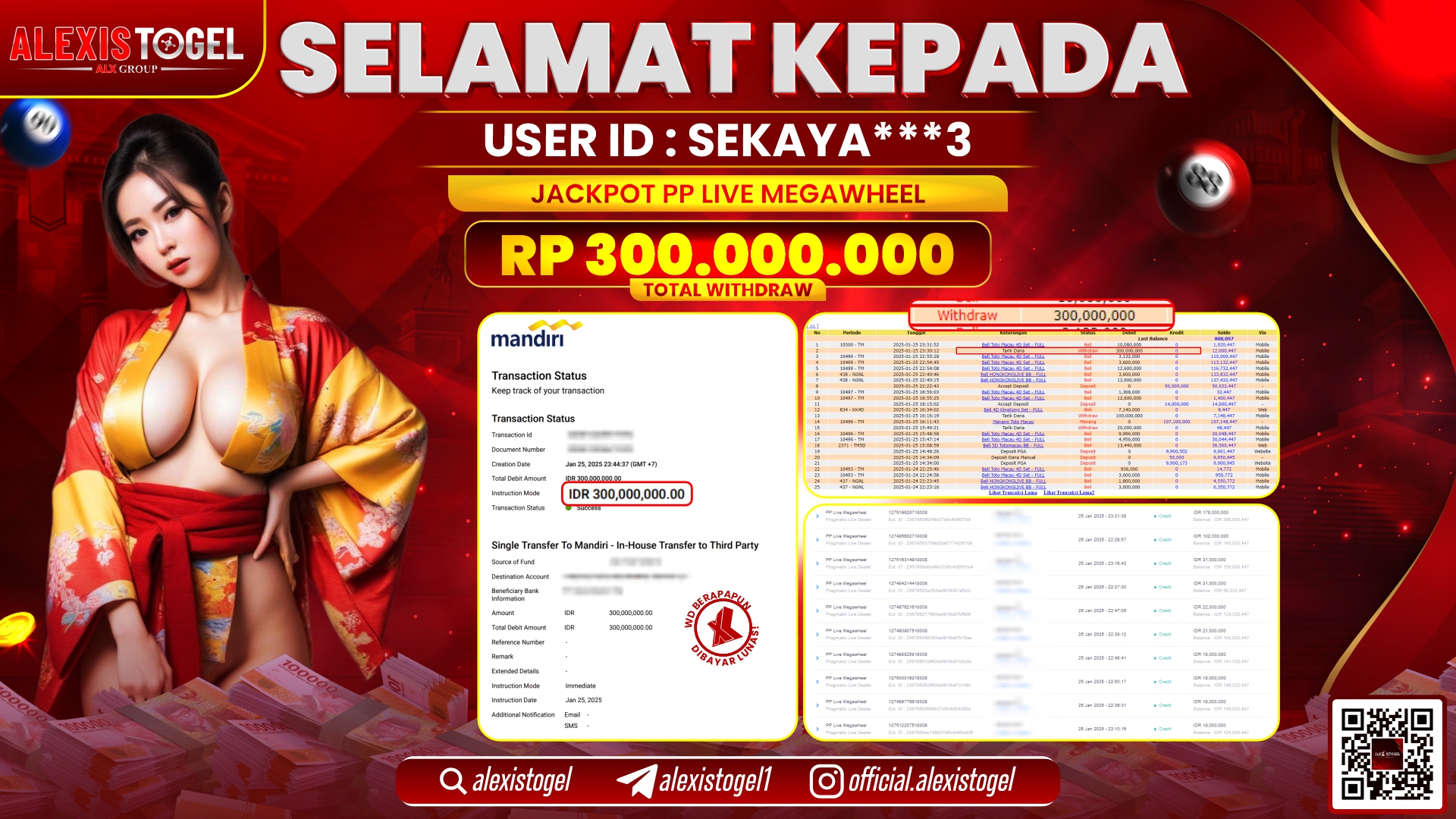 ALEXISTOGEL di PP LIVE MEGAWHEEL RP.300.000.000 LUNAS