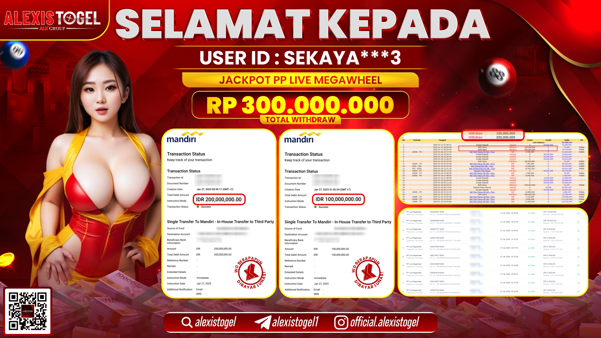 ALEXISTOGEL di PP LIVE MEGAWHEEL RP.300.000.000 LUNAS