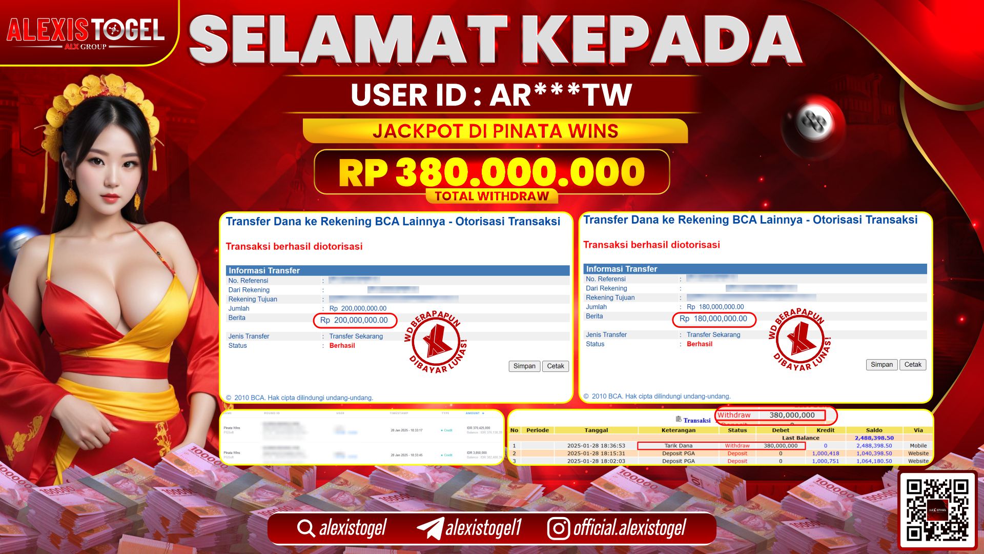 ALEXISTOGEL di SLOT PINATA WINS RP.380.000.000 LUNAS