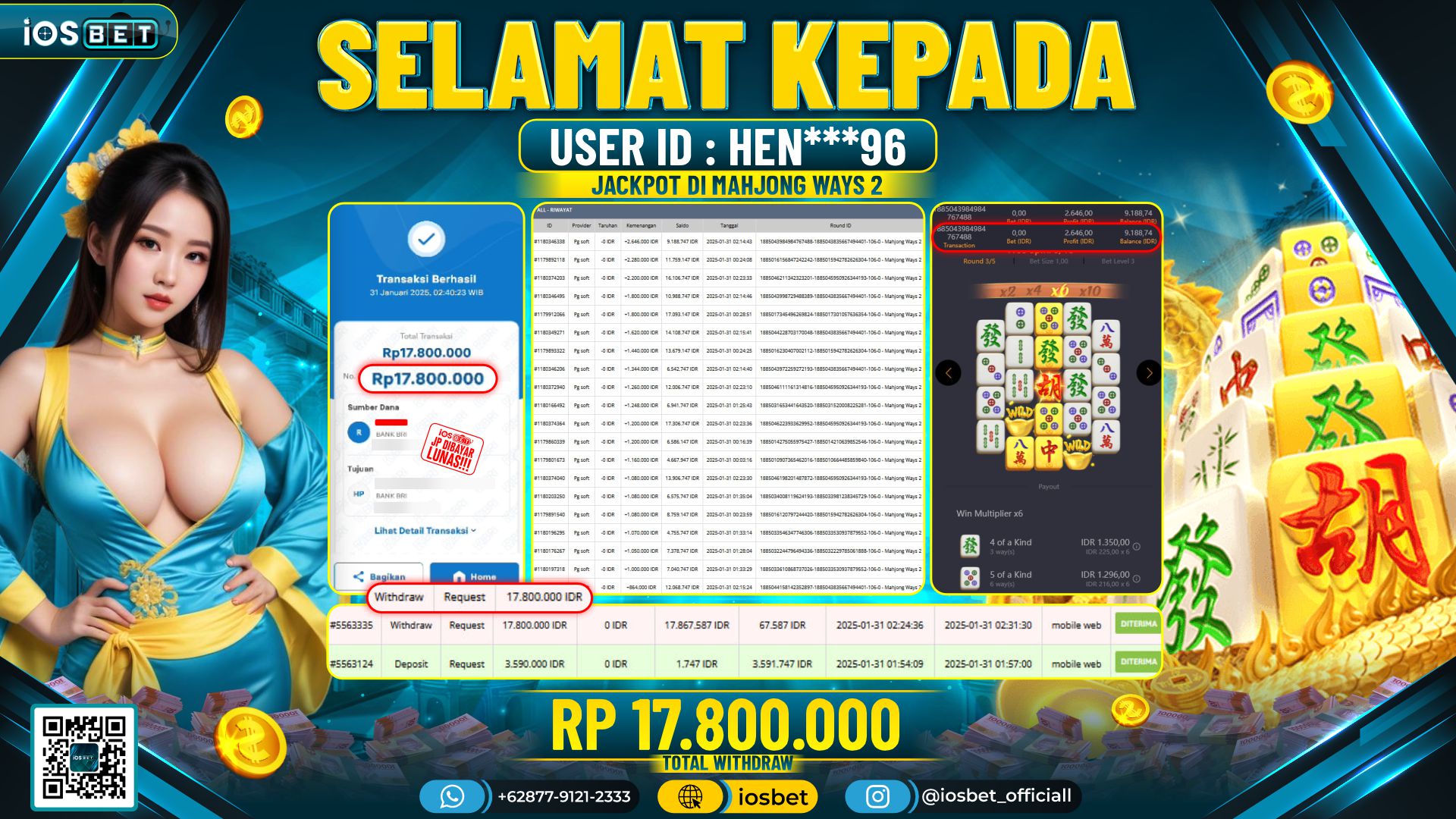 Bukti Pembayaran LUNAS SLOT GAME GACOR  Rp.17.800.000